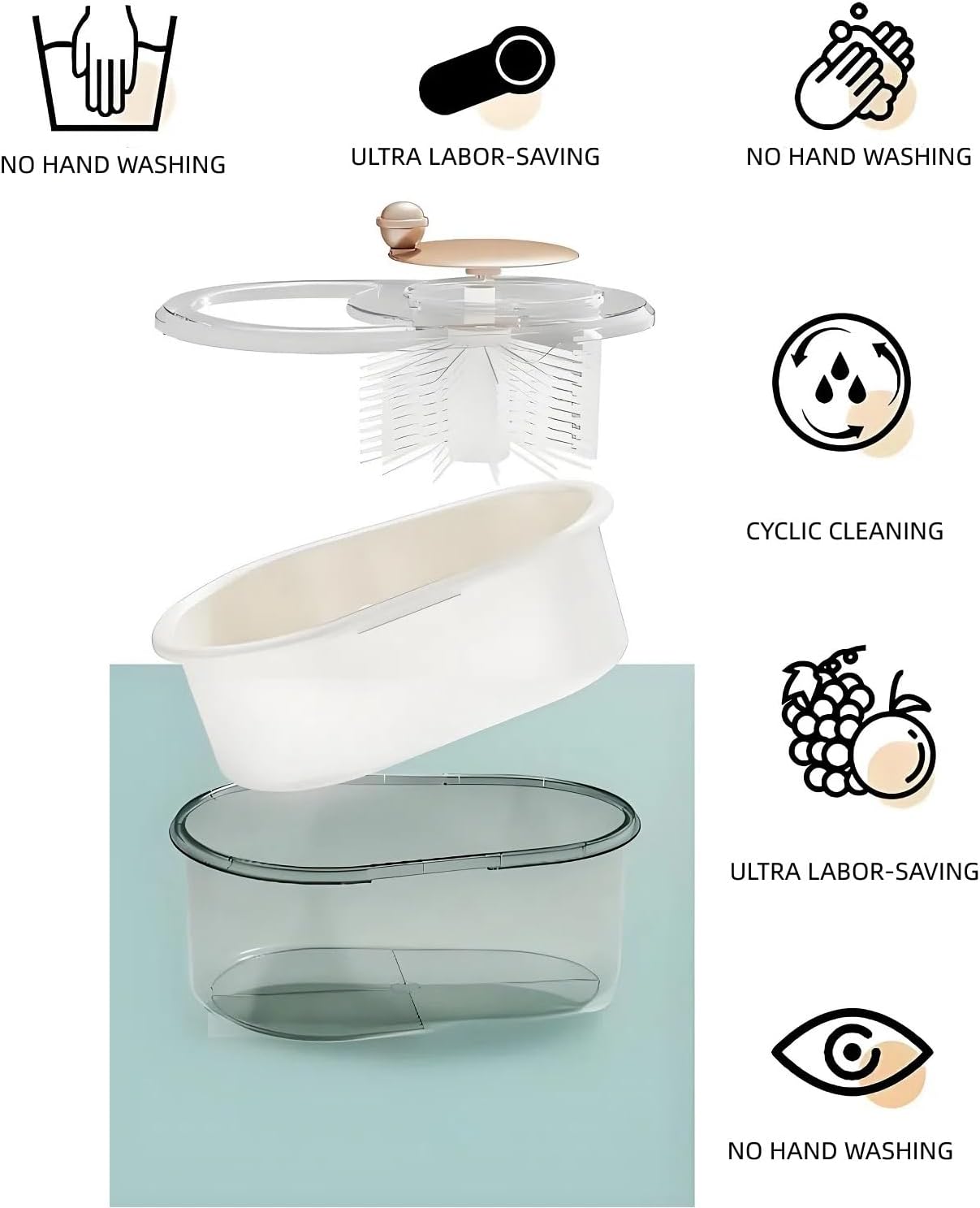 SpinCycle Prodigy - Efficient for Rotating and Cleaning Fruits Vegetables