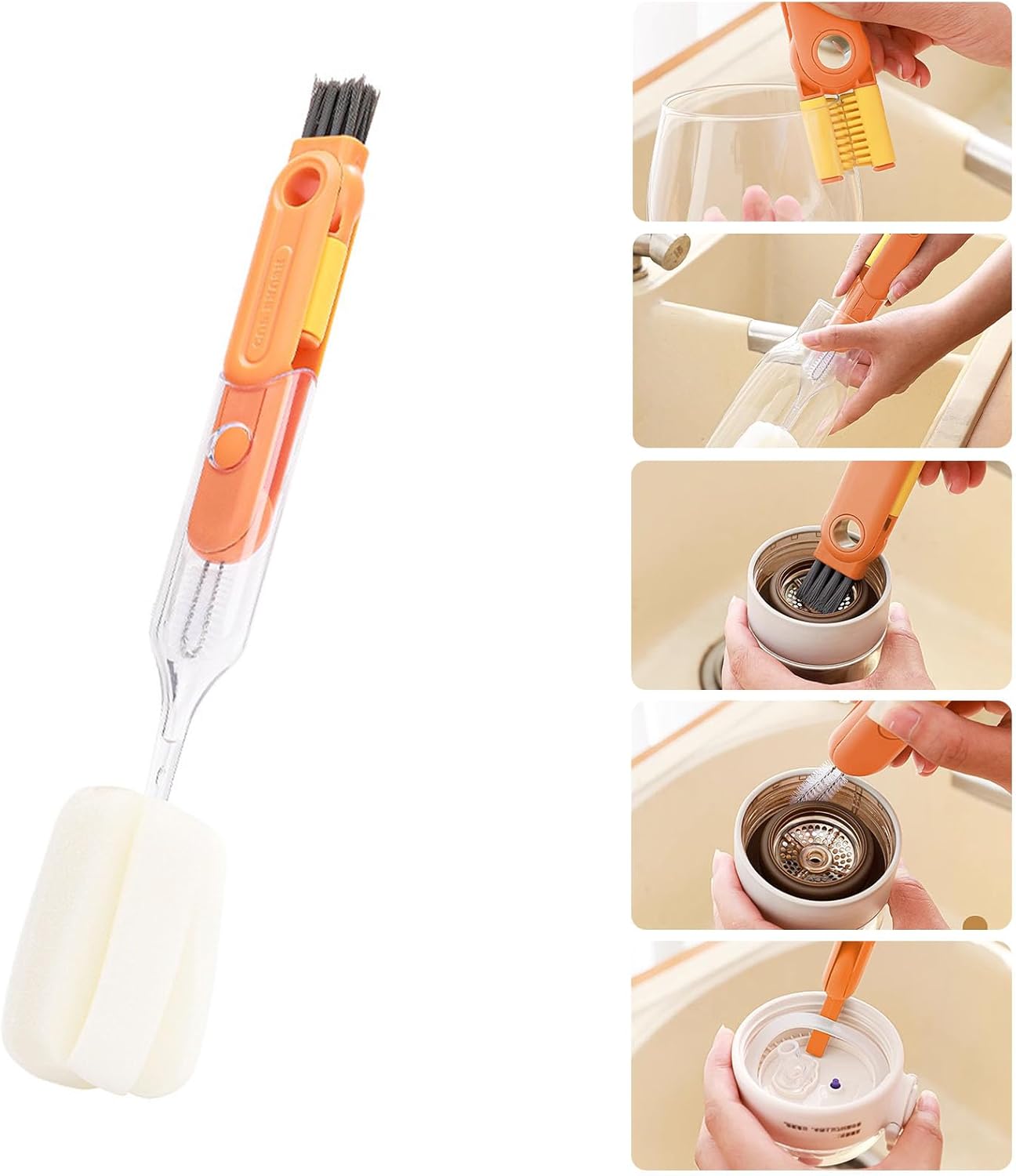 5-in-1 Bottle Brush Set for Easy Cleaning