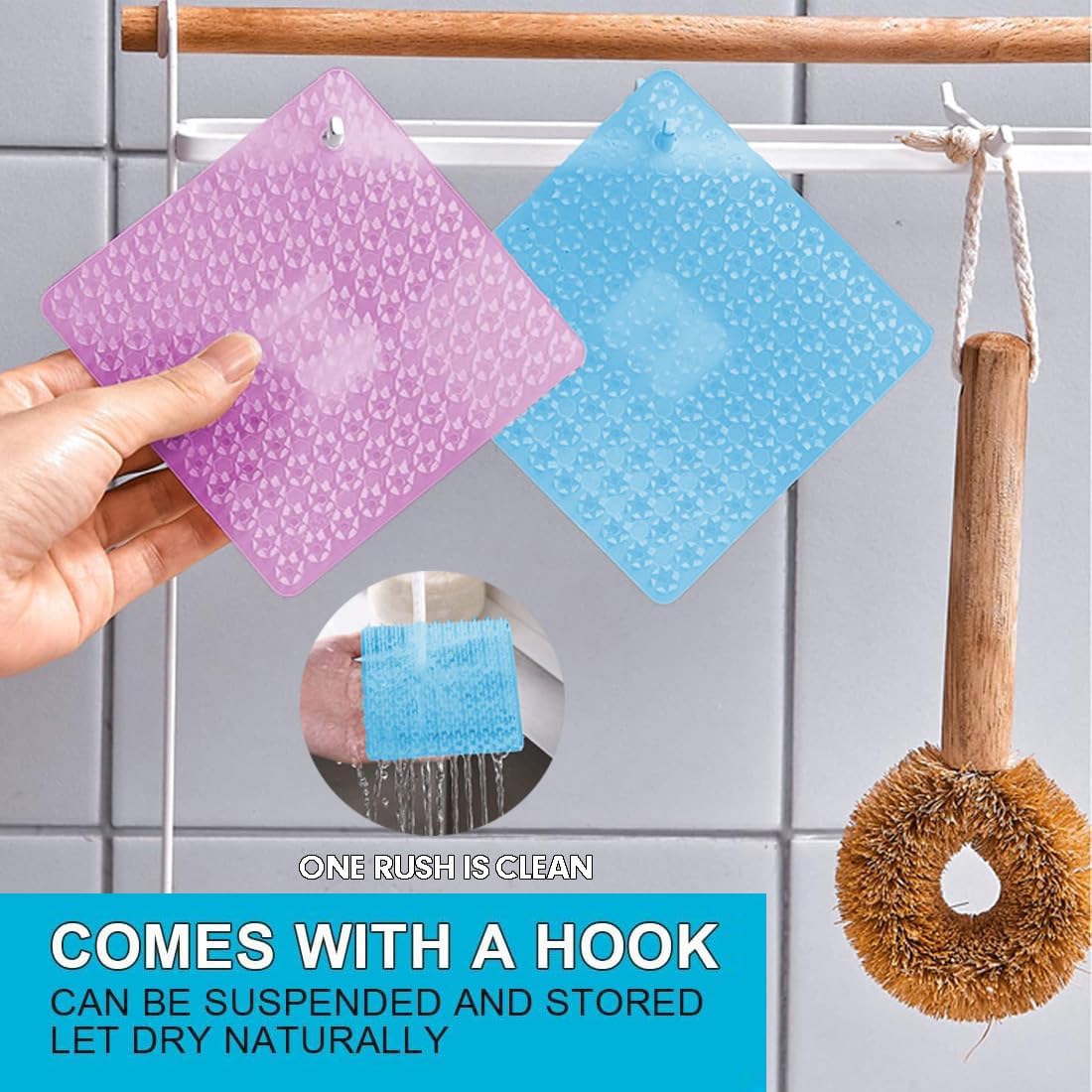 Umpiyte Vegetable Scrubbers 3-Piece Flexible Design for Kitchen Use