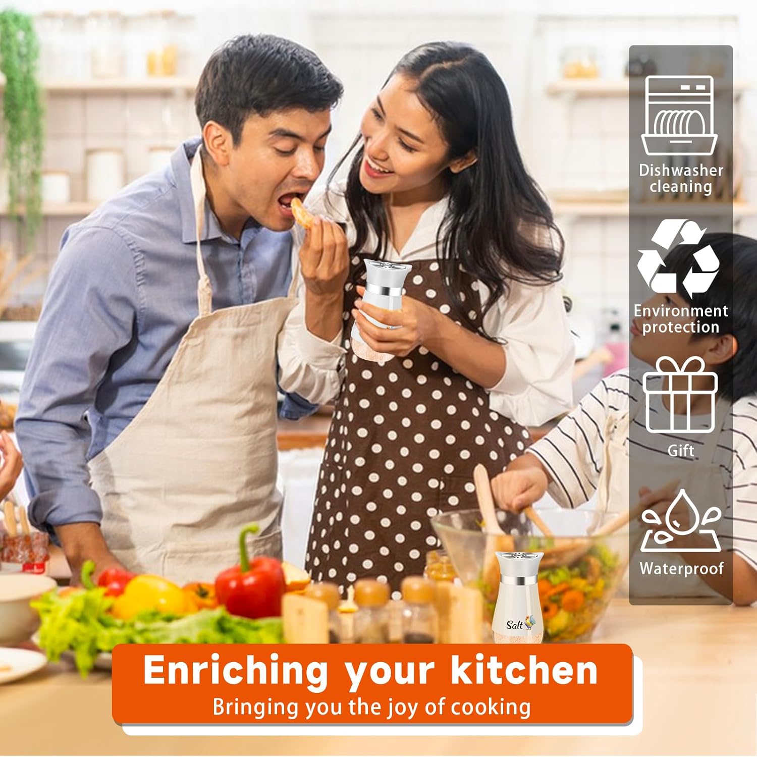 Refined Design Salt and Pepper Shaker Set for Chaos-Free Kitchen Living