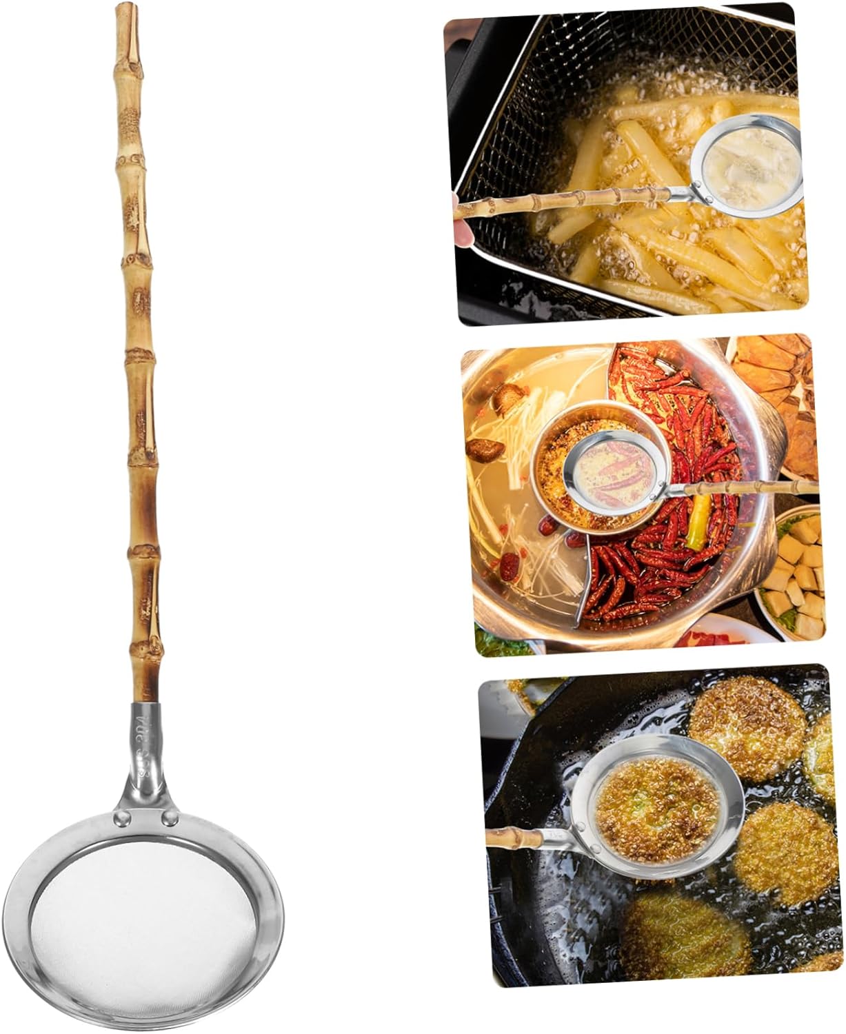 Stainless Steel Japanese-Style Skimmer with Handle Pure Elegance