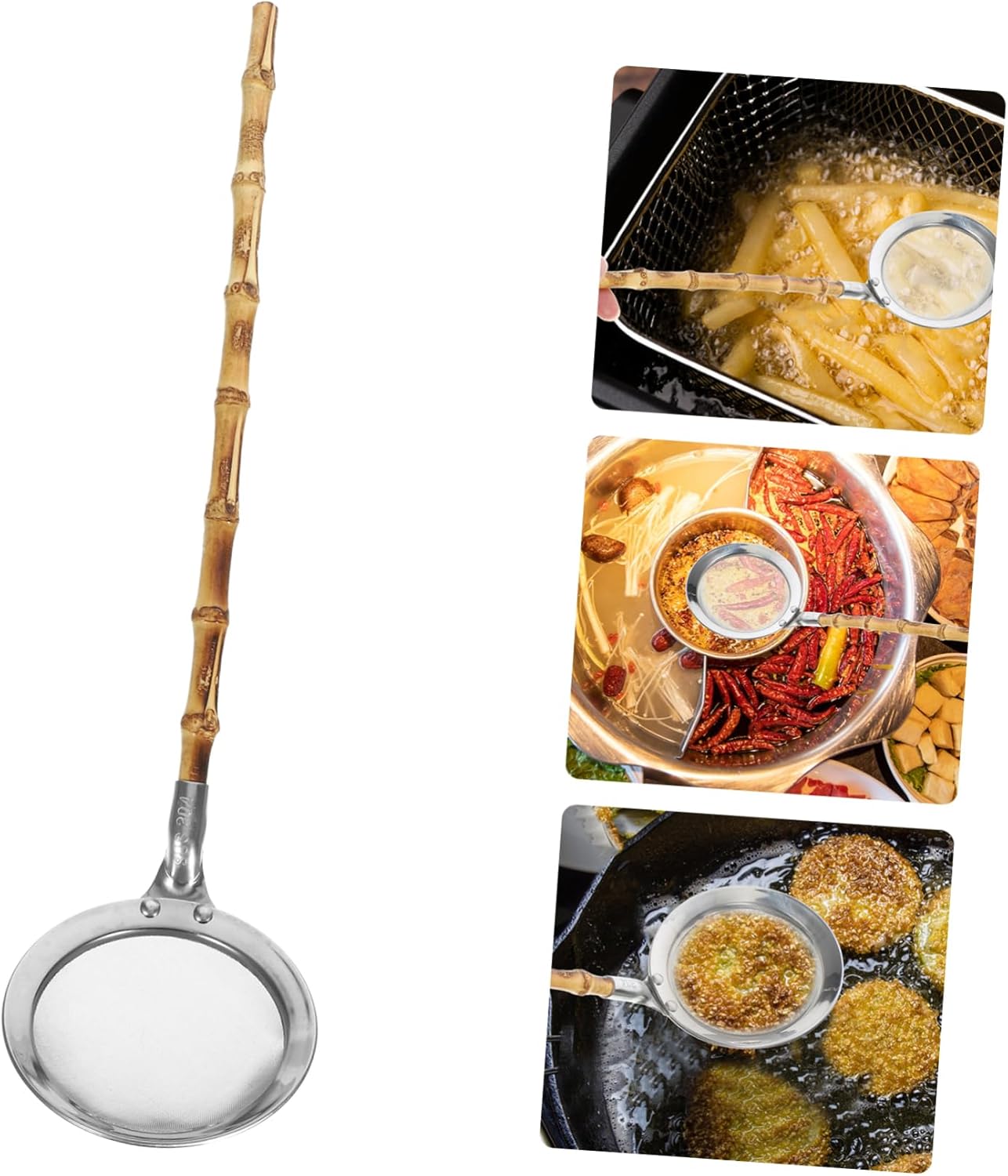 VINTORKY 304 Stainless Steel Fine Mesh Colander with Handle
