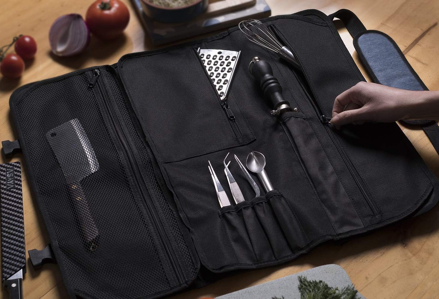 Asaya Chef Knife Roll Bag - Durable Stain-Resistant Nylon Storage Solution