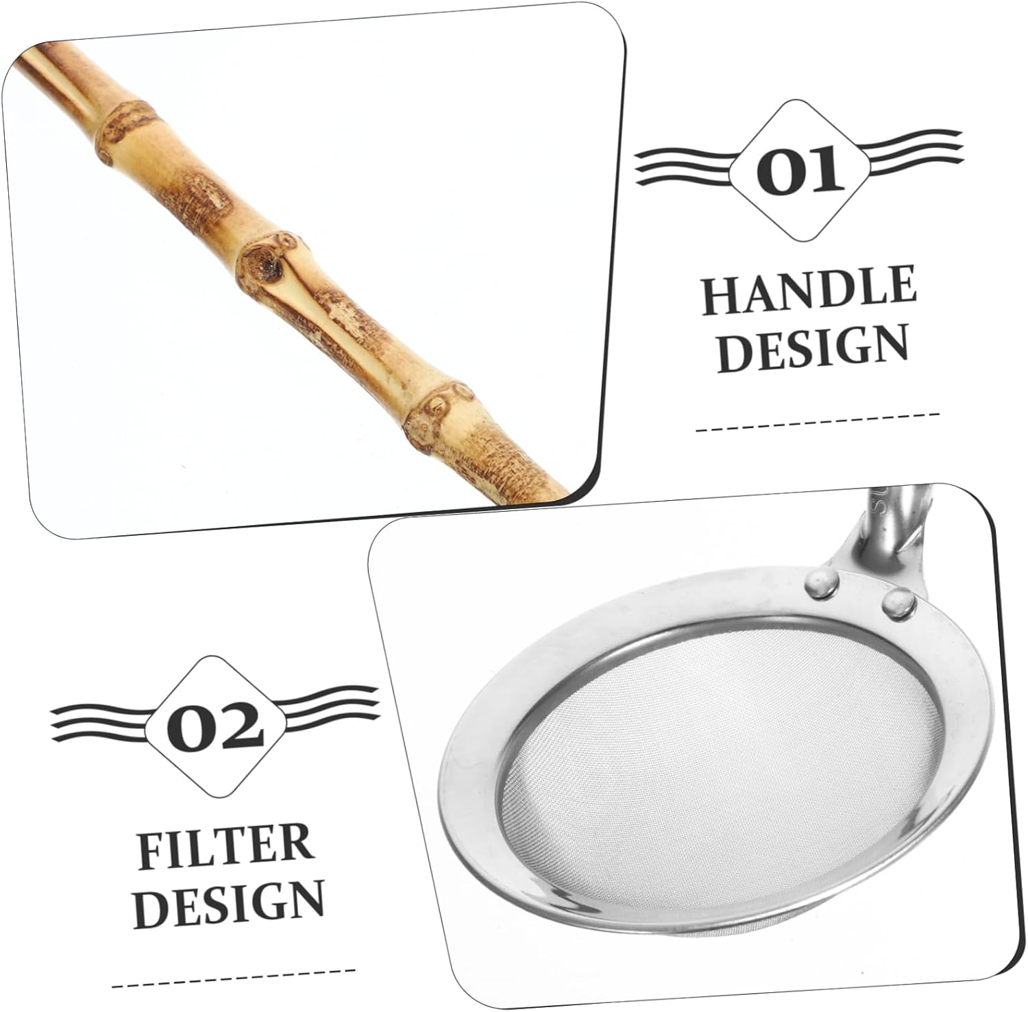 Ergonomic 304 Stainless Steel Colander Ladle for Kitchen Use