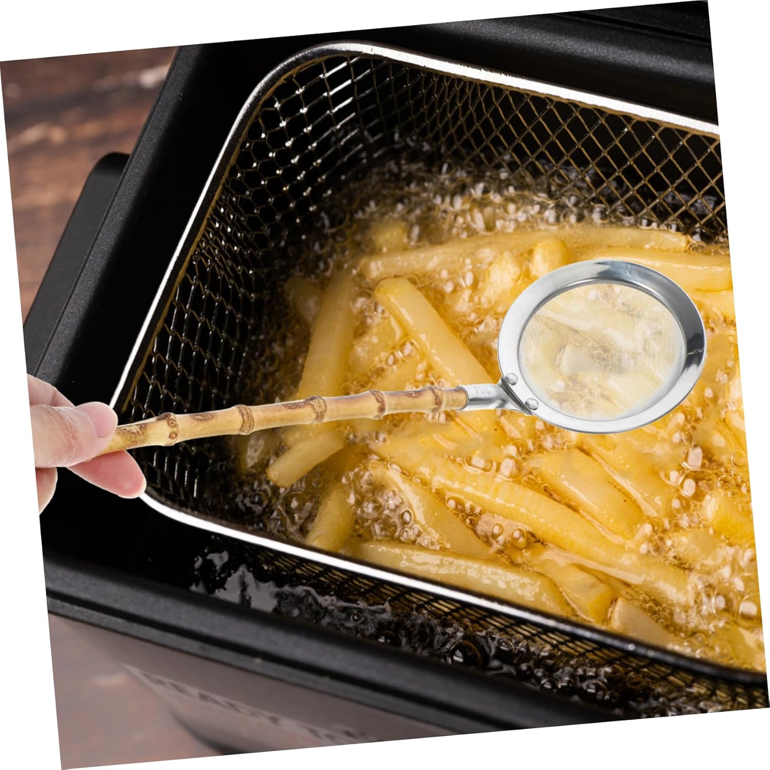 VINTORKY 304 Stainless Steel Fine Mesh Colander with Handle