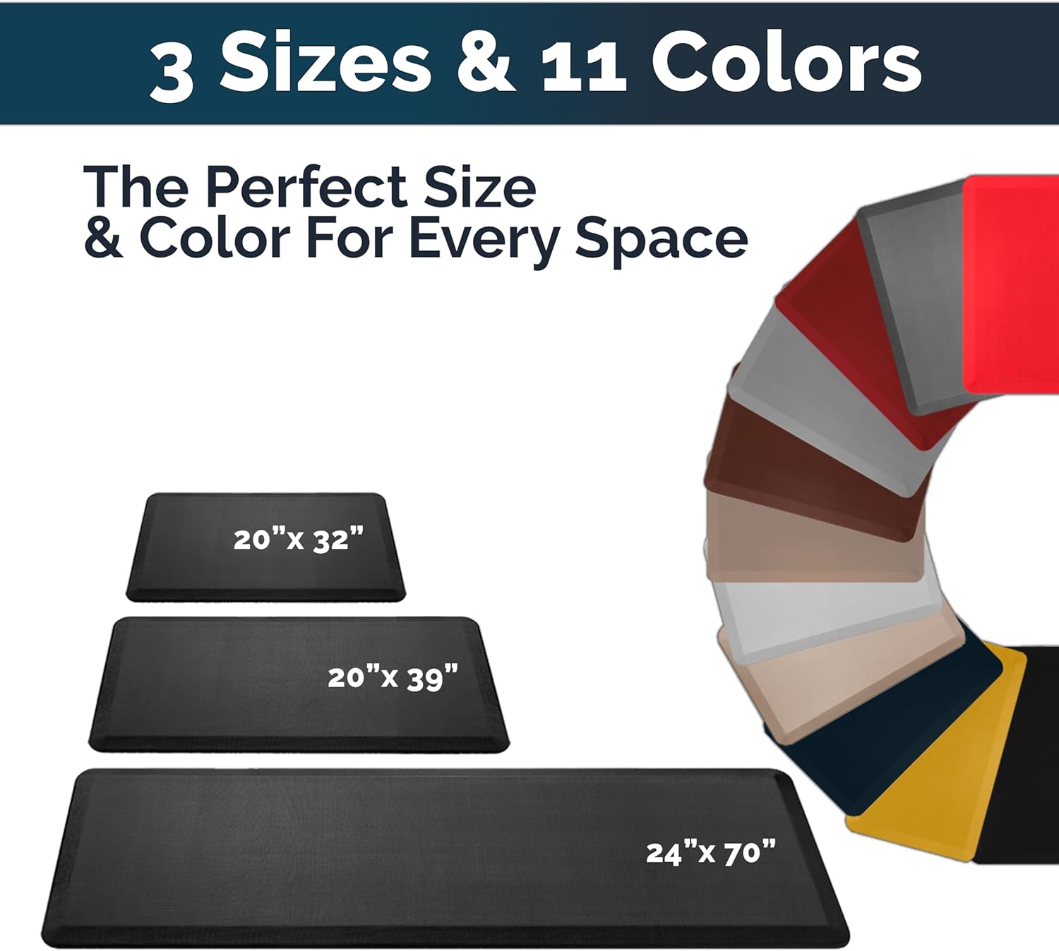 ComfiLife Anti Fatigue Mat 34 Inch Thick Durable Kitchen Office Mat