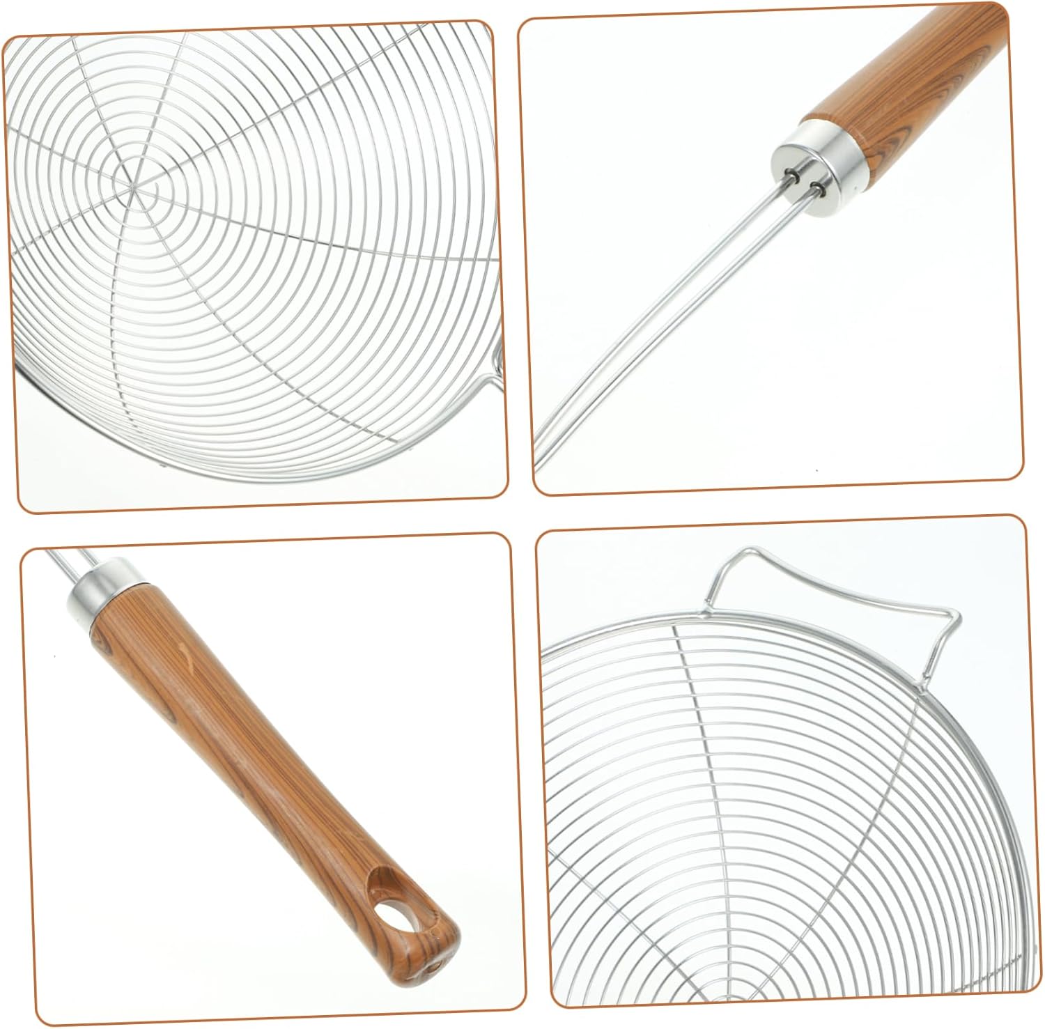 Luxshiny 304 Stainless Steel Mesh Strainer with Wooden Handle