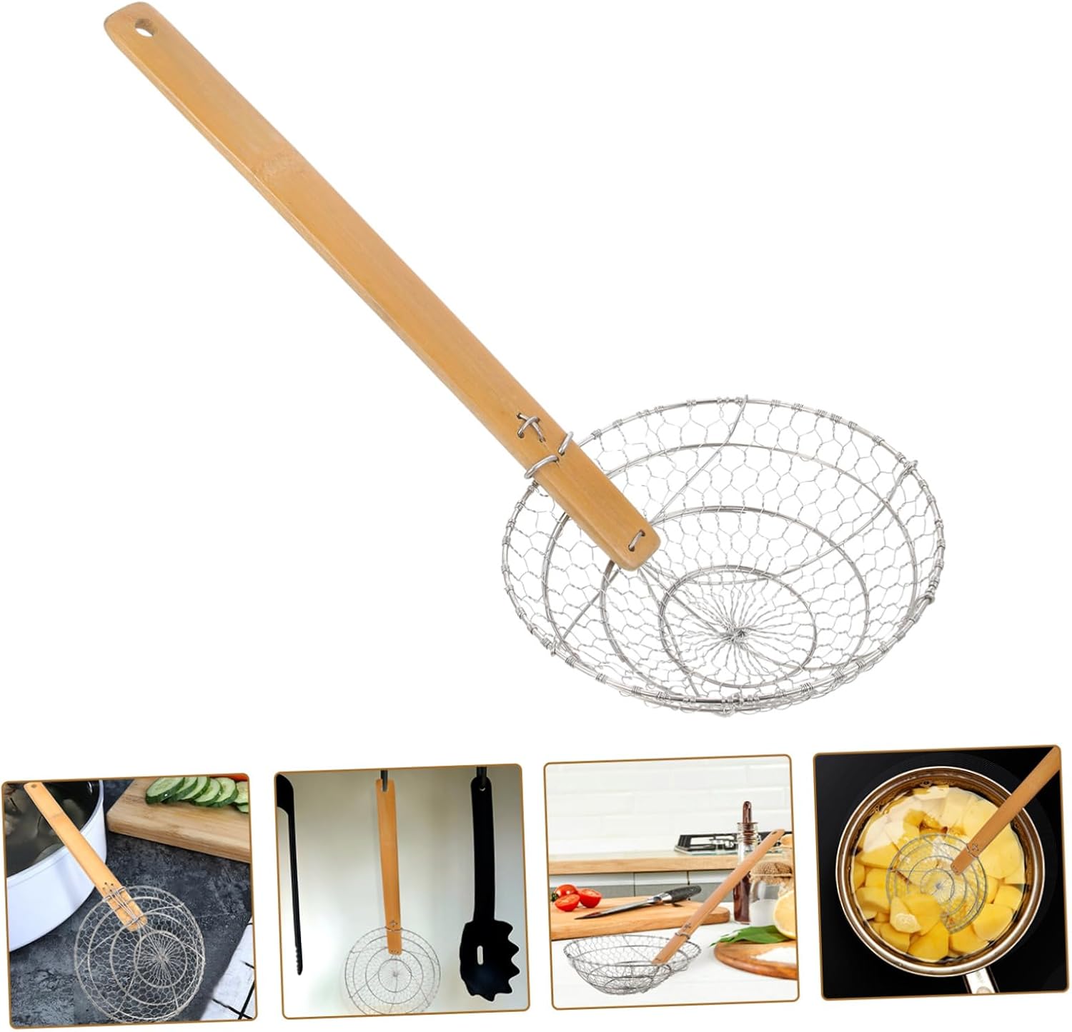 Stainless Steel Fried Slippery Net Skimmer Spoon for Cooking Home Kitchen Tool