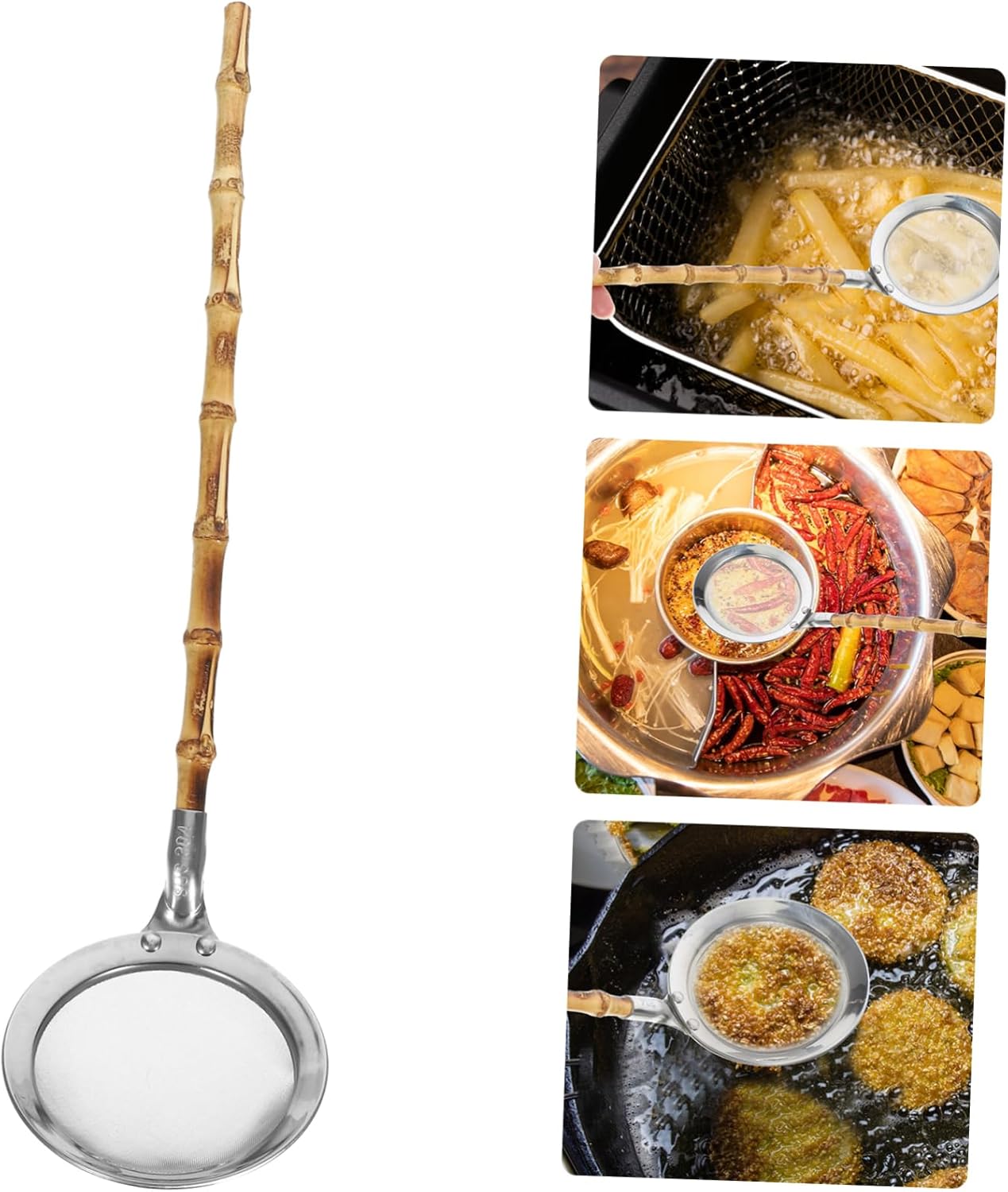 Ergonomic 304 Stainless Steel Colander Ladle for Kitchen Use