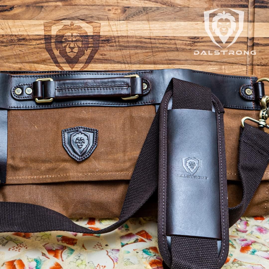 Dalstrong Nomad Knife Roll - Waxed Canvas Leather - 12oz - Made for Travel