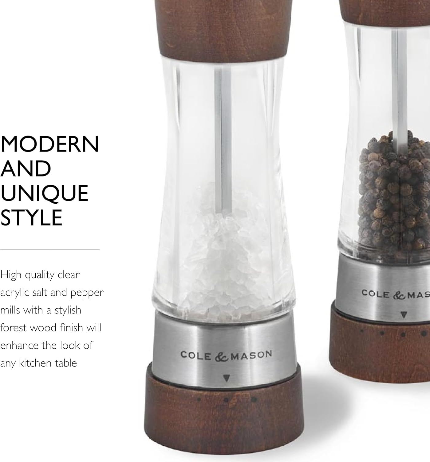 Cole Mason Derwent grinder set - Precision sea salt and black pepper mills