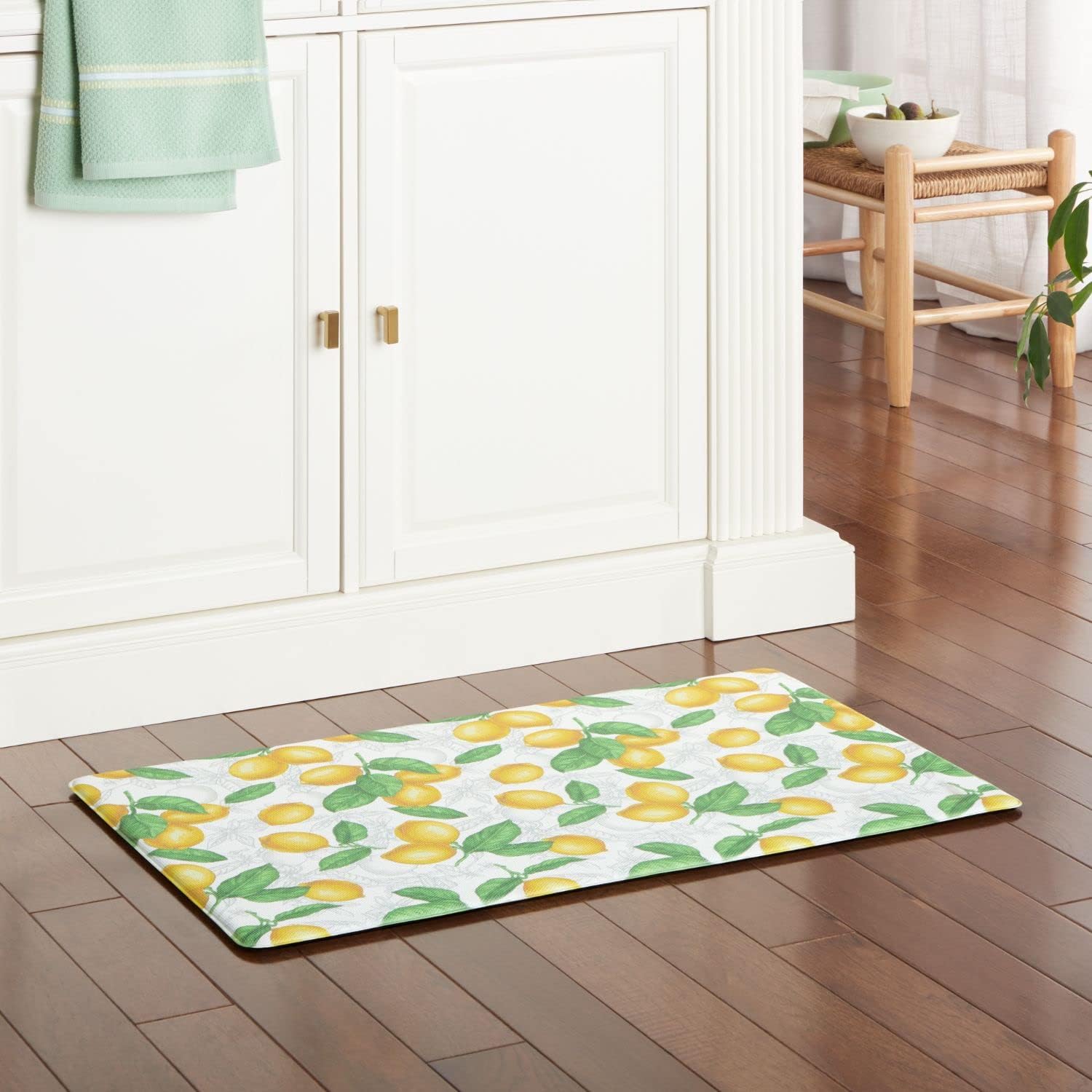 Martha Stewart Bloomfield Lots of Lemons Anti-Fatigue Kitchen Mat WhiteYellow 18x30