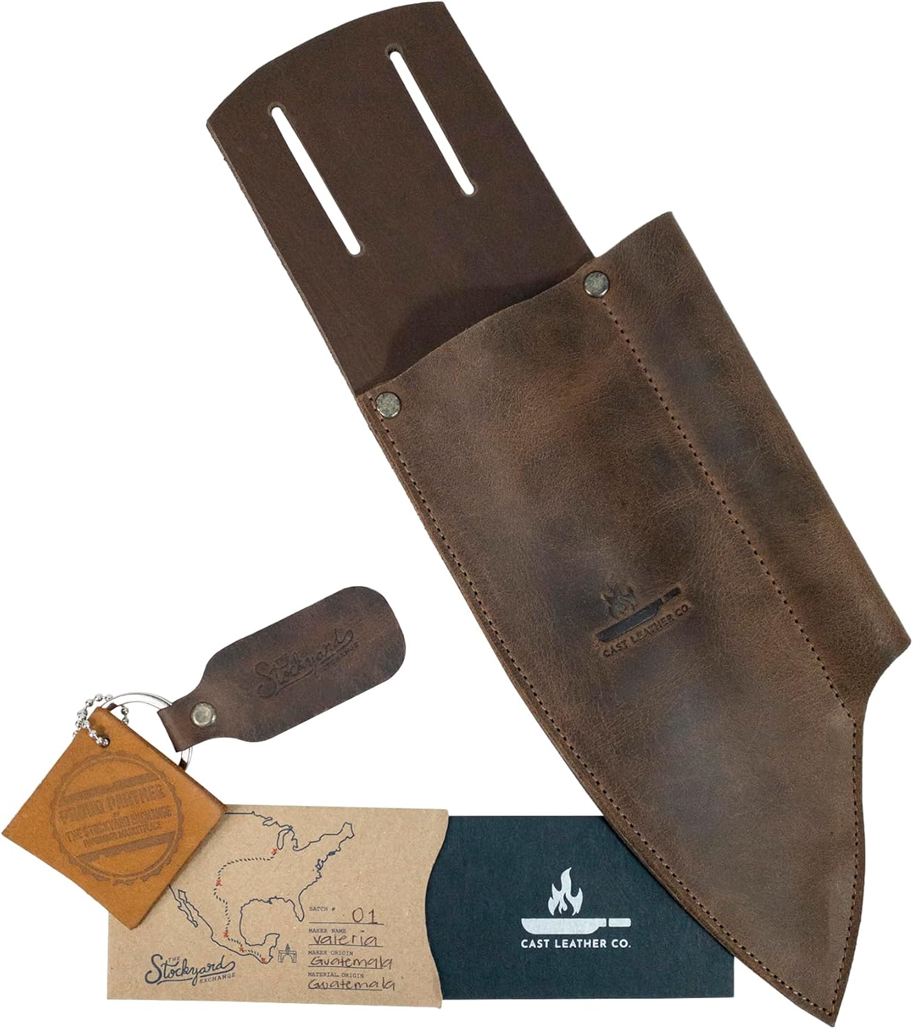 Chef Knife Holster with Sharpener Rustic Leather