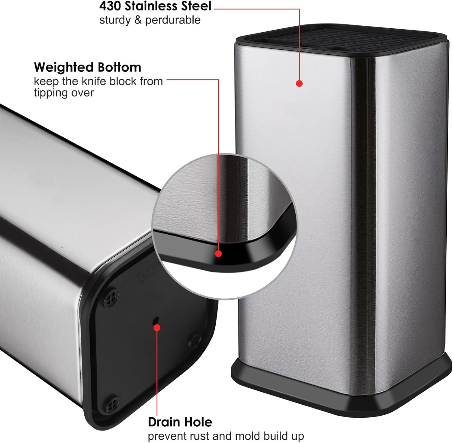 RedCall Universal Knife Block for Kitchen Counter