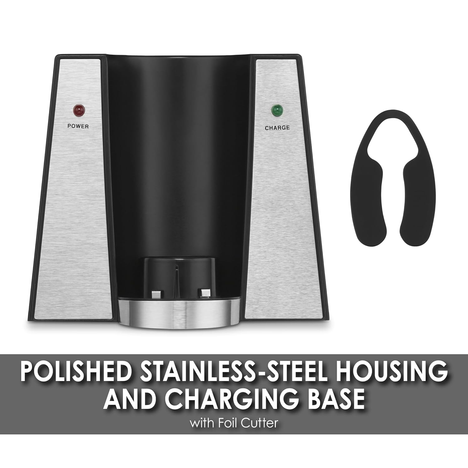 Waring Commercial WWO120 Portable Electric Wine Bottle Opener with Recharging Station Silver