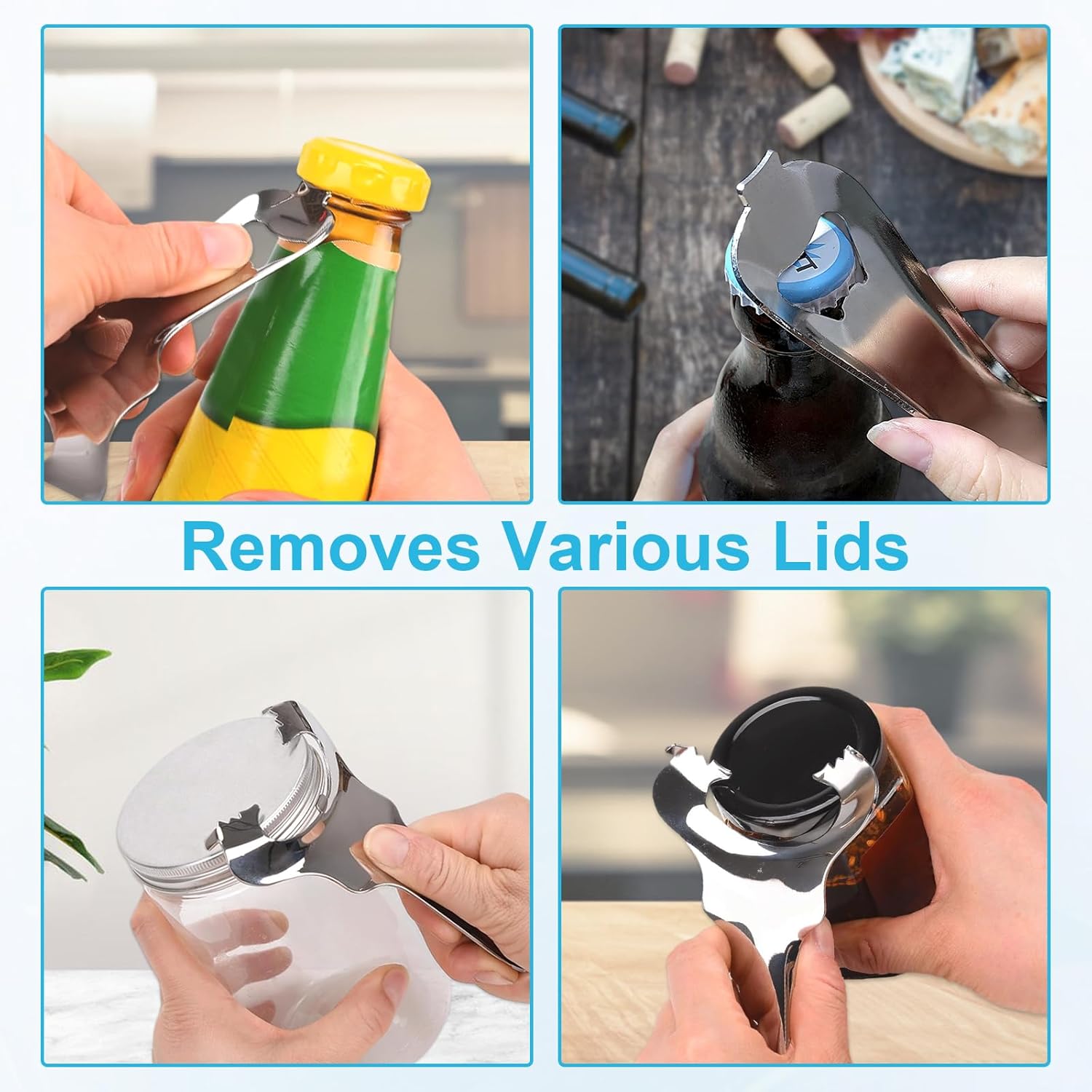 Mason Jar Opener Stainless Steel Lid Turner for Seniors