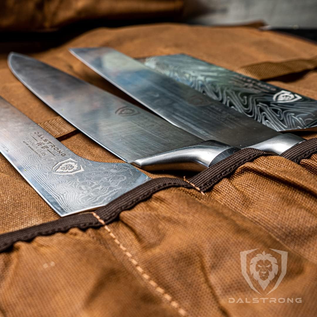 Dalstrong Nomad Knife Roll - Waxed Canvas Leather - 12oz - Made for Travel
