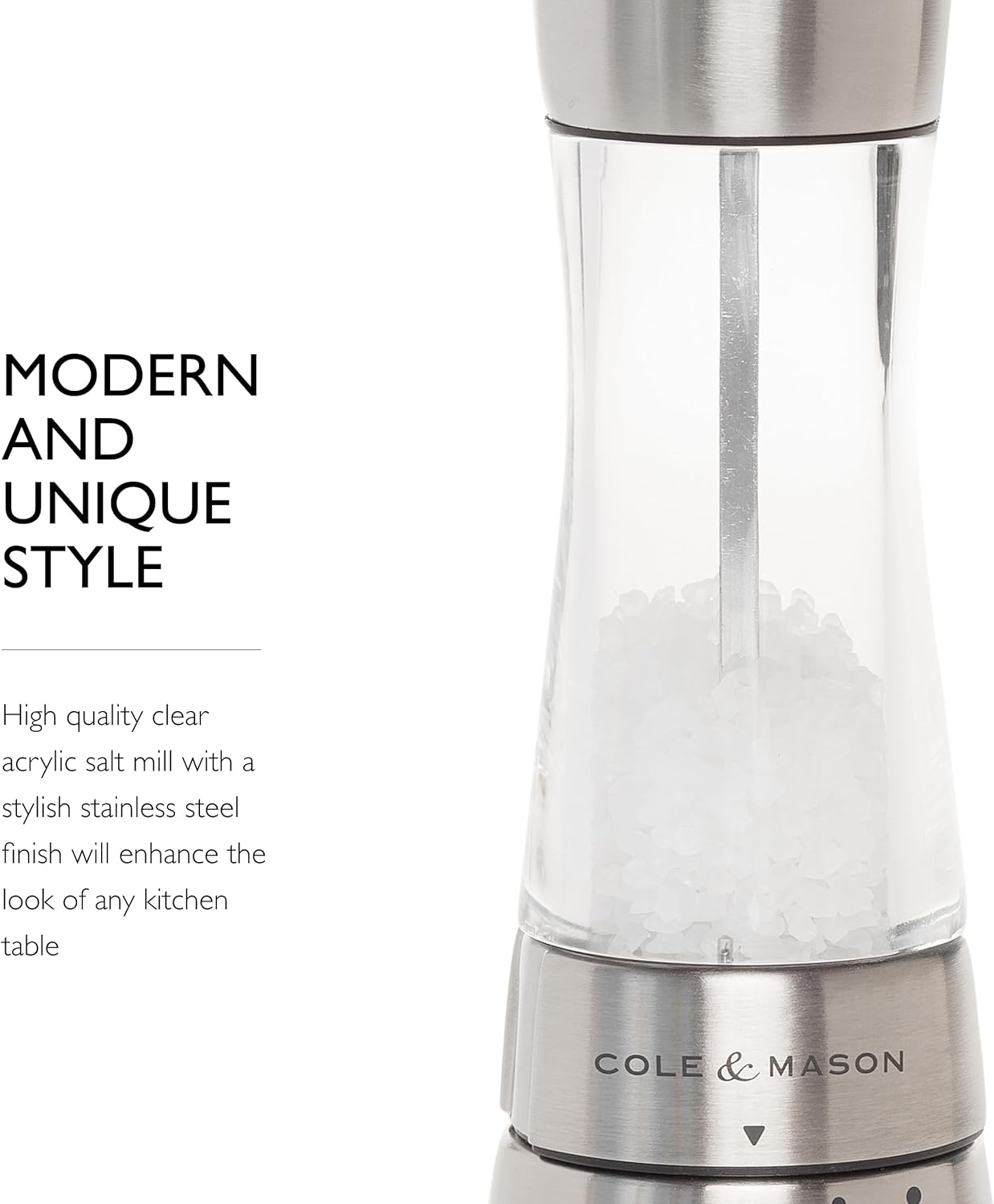 Cole Mason Derwent Salt Grinder - Stainless Steel Mill