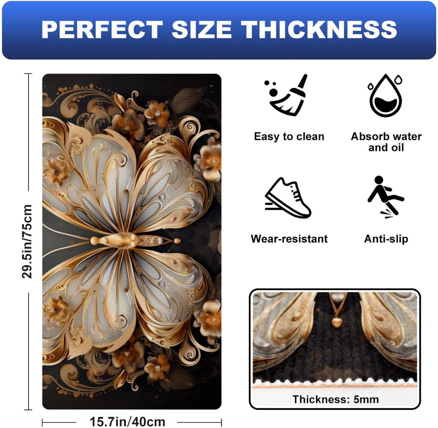 Anti-Fatigue Kitchen Mat for Sink Office Laundry