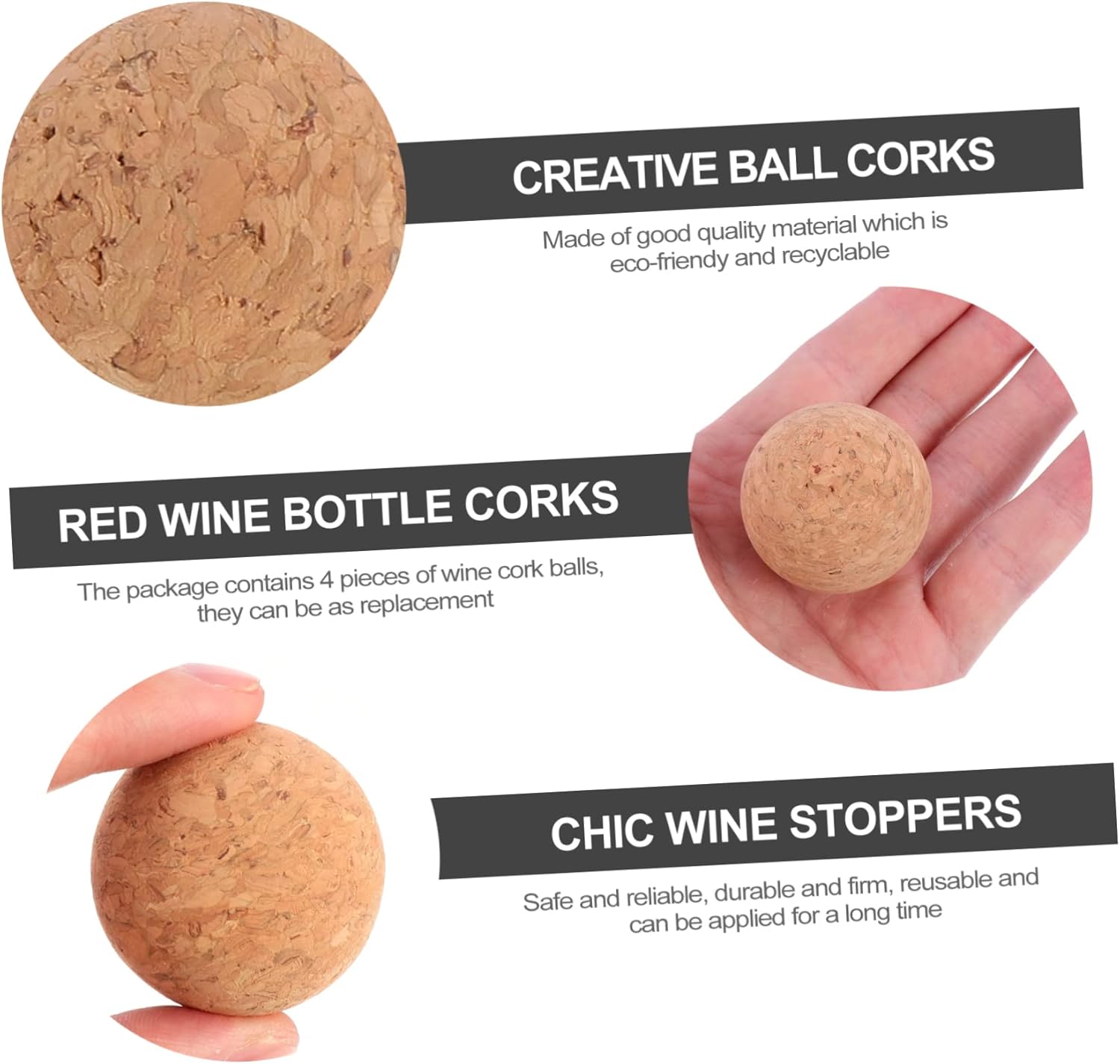 4 Pcs 100 Organic Wine Stoppers