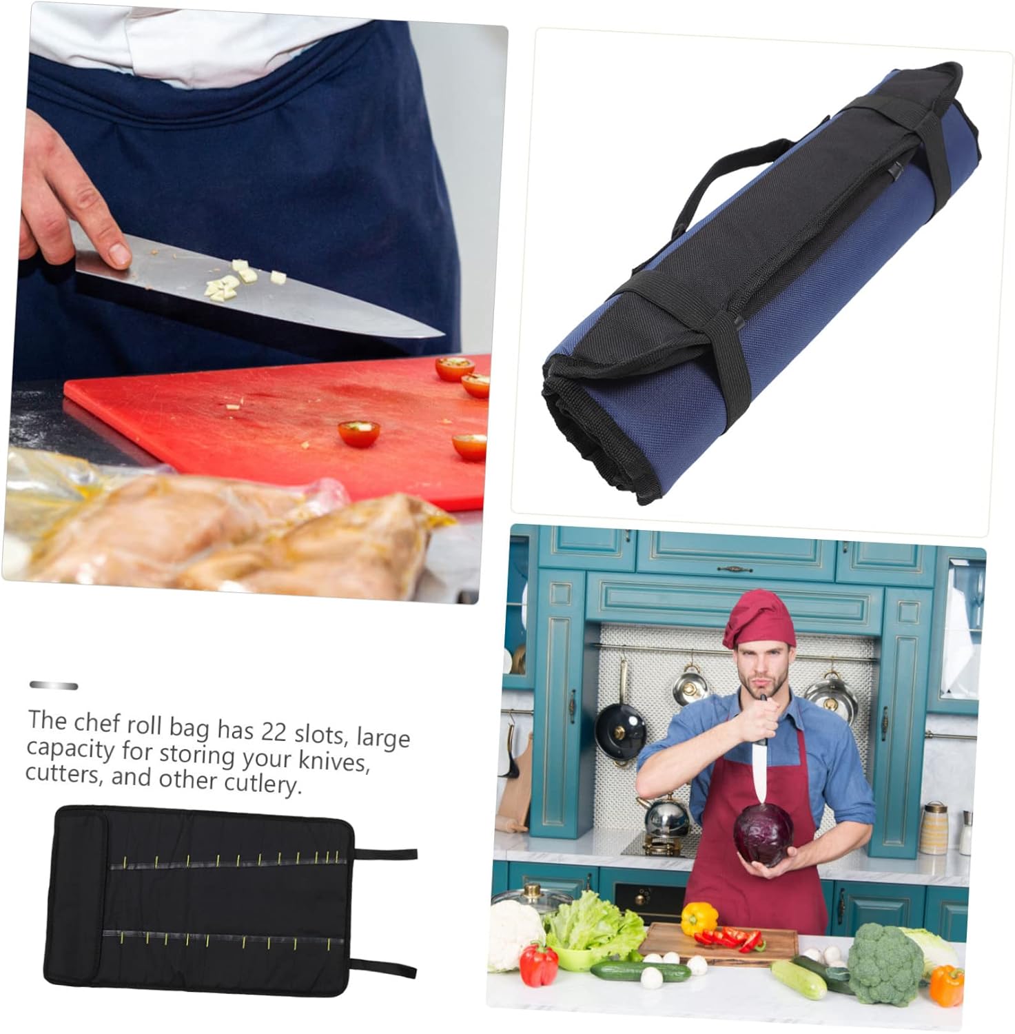 OKUMEYR Chef Bag Slot Portable Knife Holder Chef Knife Carrying Case