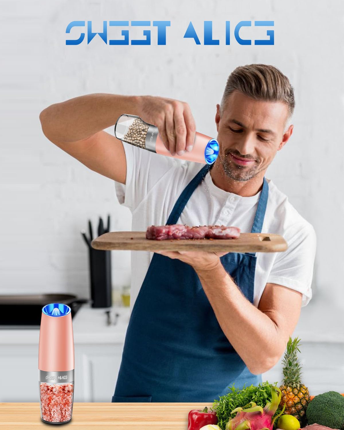 Vivid Electric Pepper and Salt Grinder Set 2-Pack