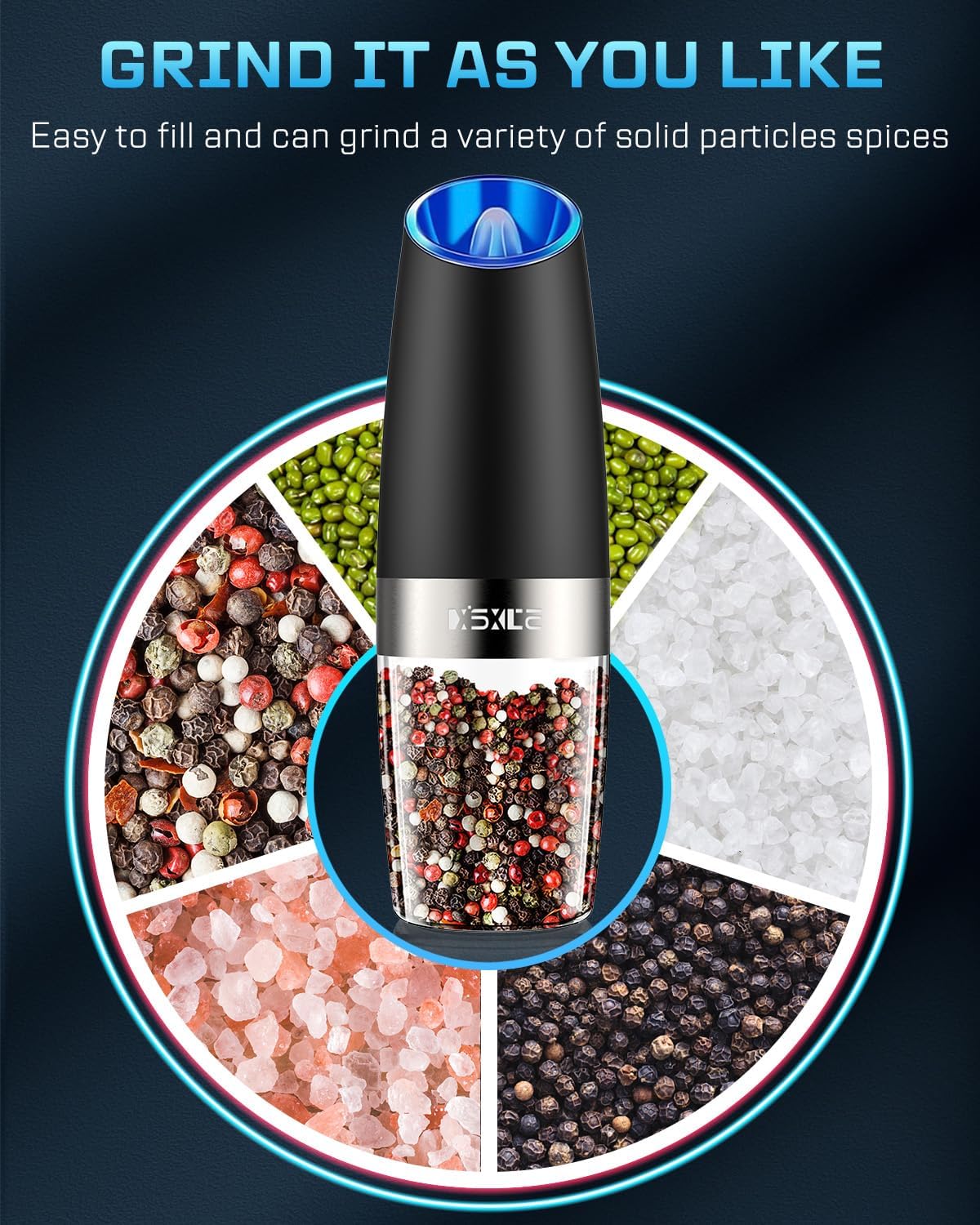 XinXu Gravity Automatic Electric Pepper and Salt Grinder