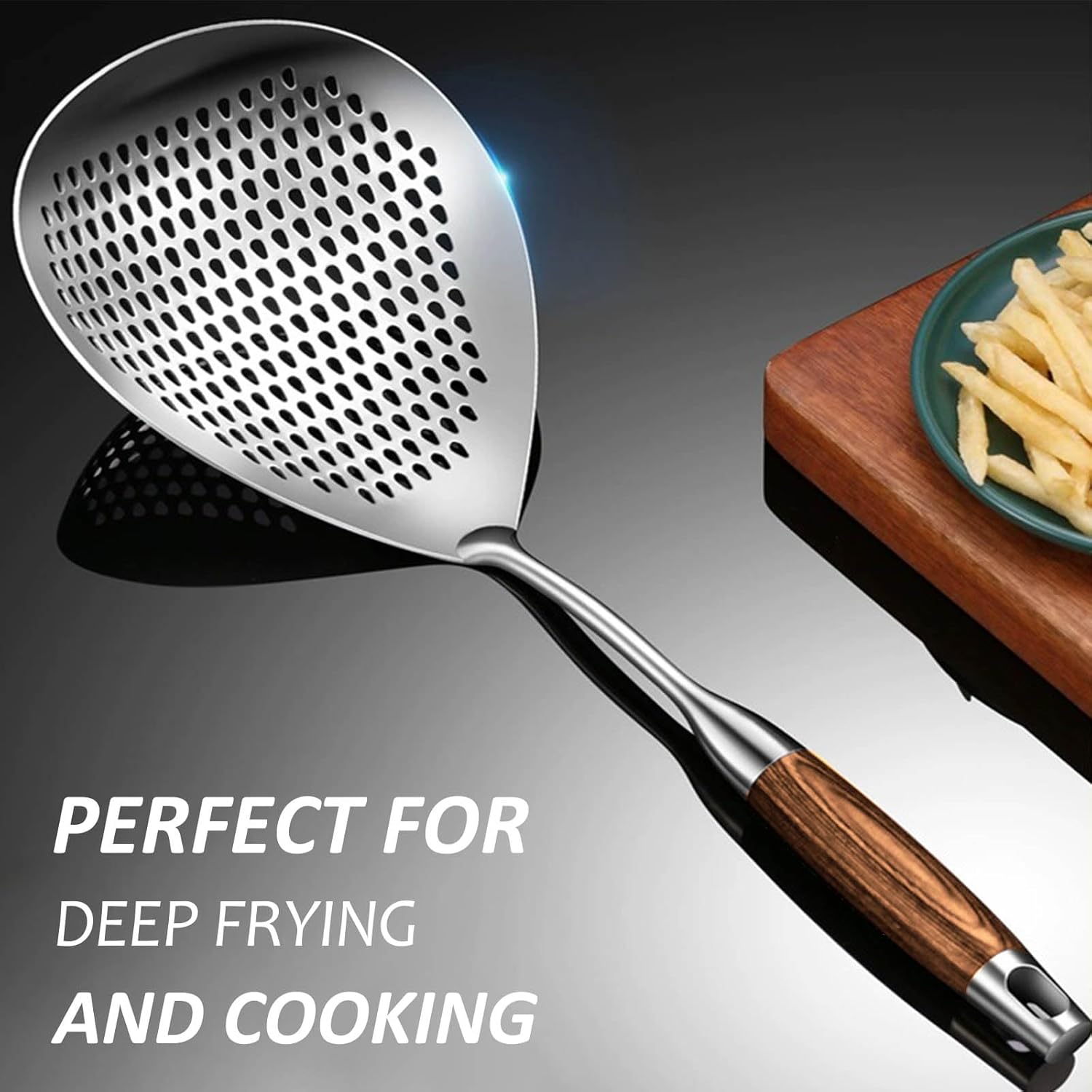 KAYCROWN Skimmer Slotted Spoon 57inch 188 Stainless Steel Ergonomic Cooking Tool