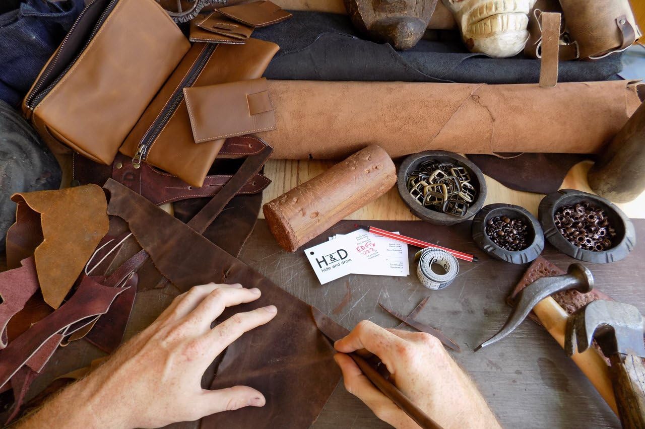 Rustic Leather Knife Roll Bag