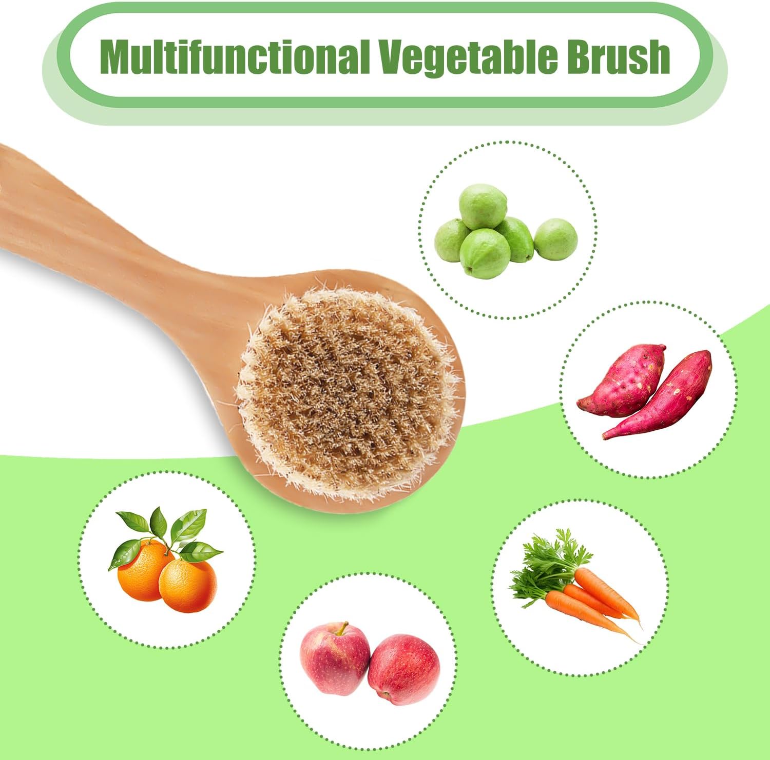 PEUTIERVegetable brush Ergonomic Design for Kitchen Use
