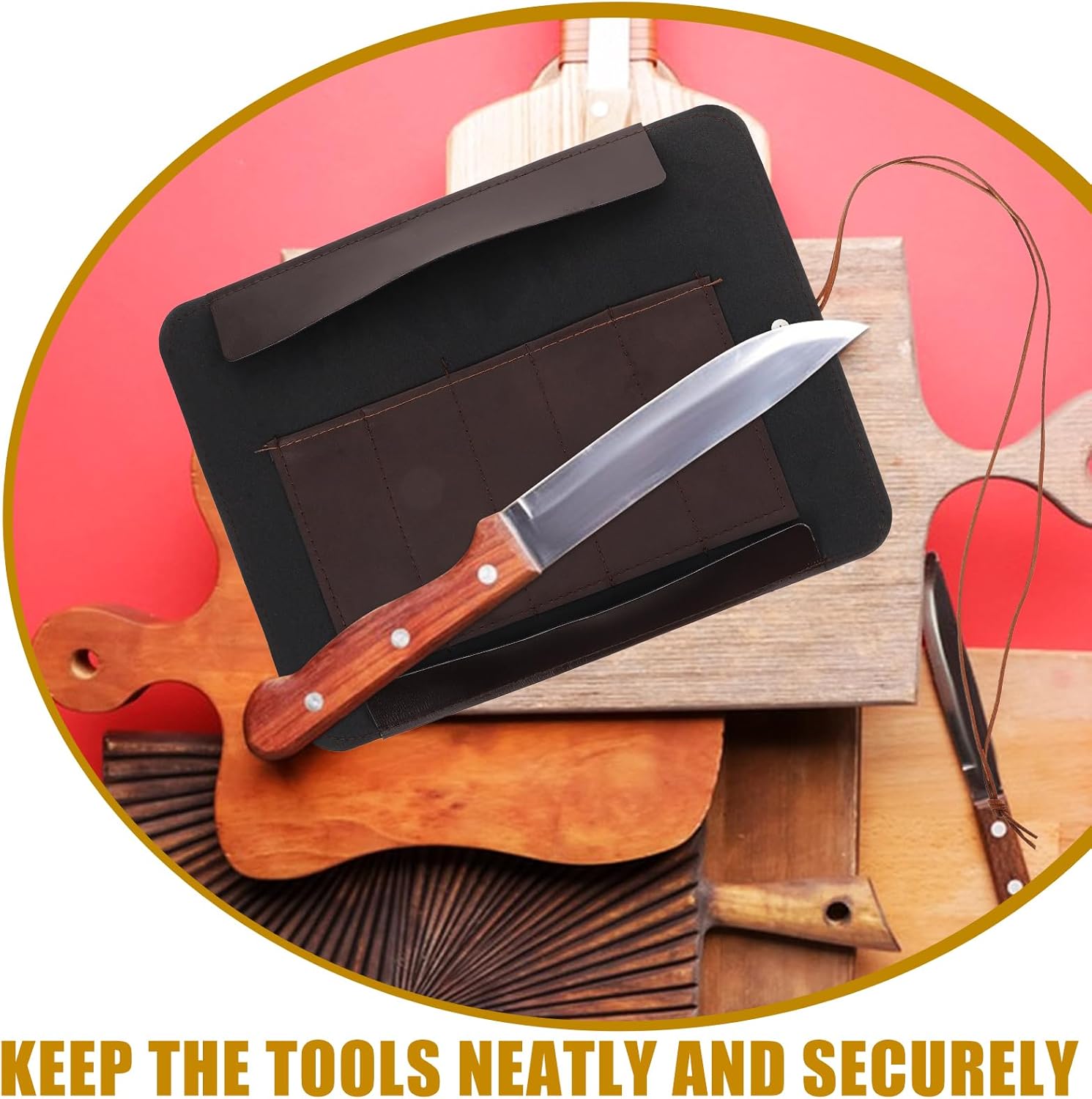 Premium Leather Knife Roll Bag for Professionals