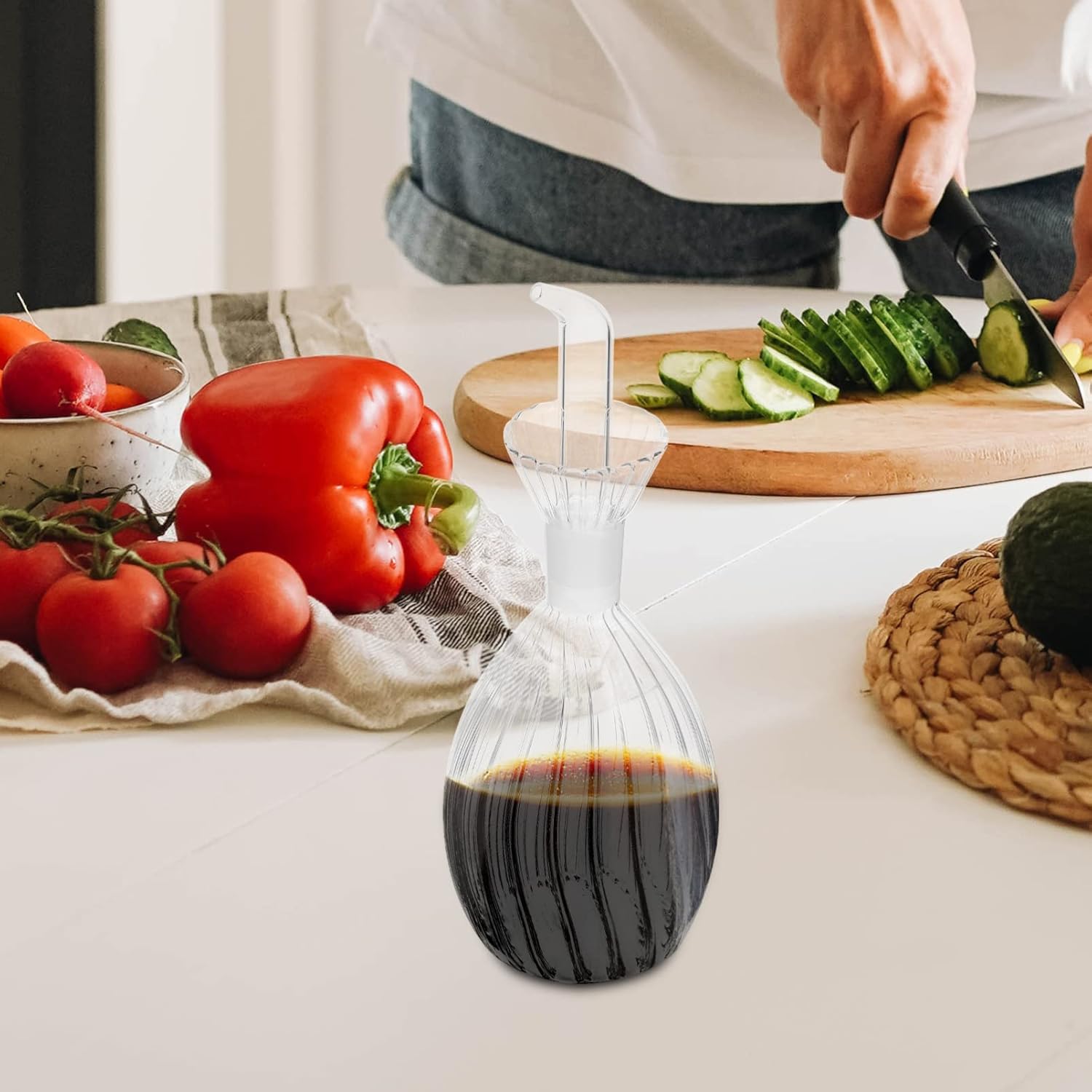 Hemoton Glass Anti-Spill Seasoning Pot