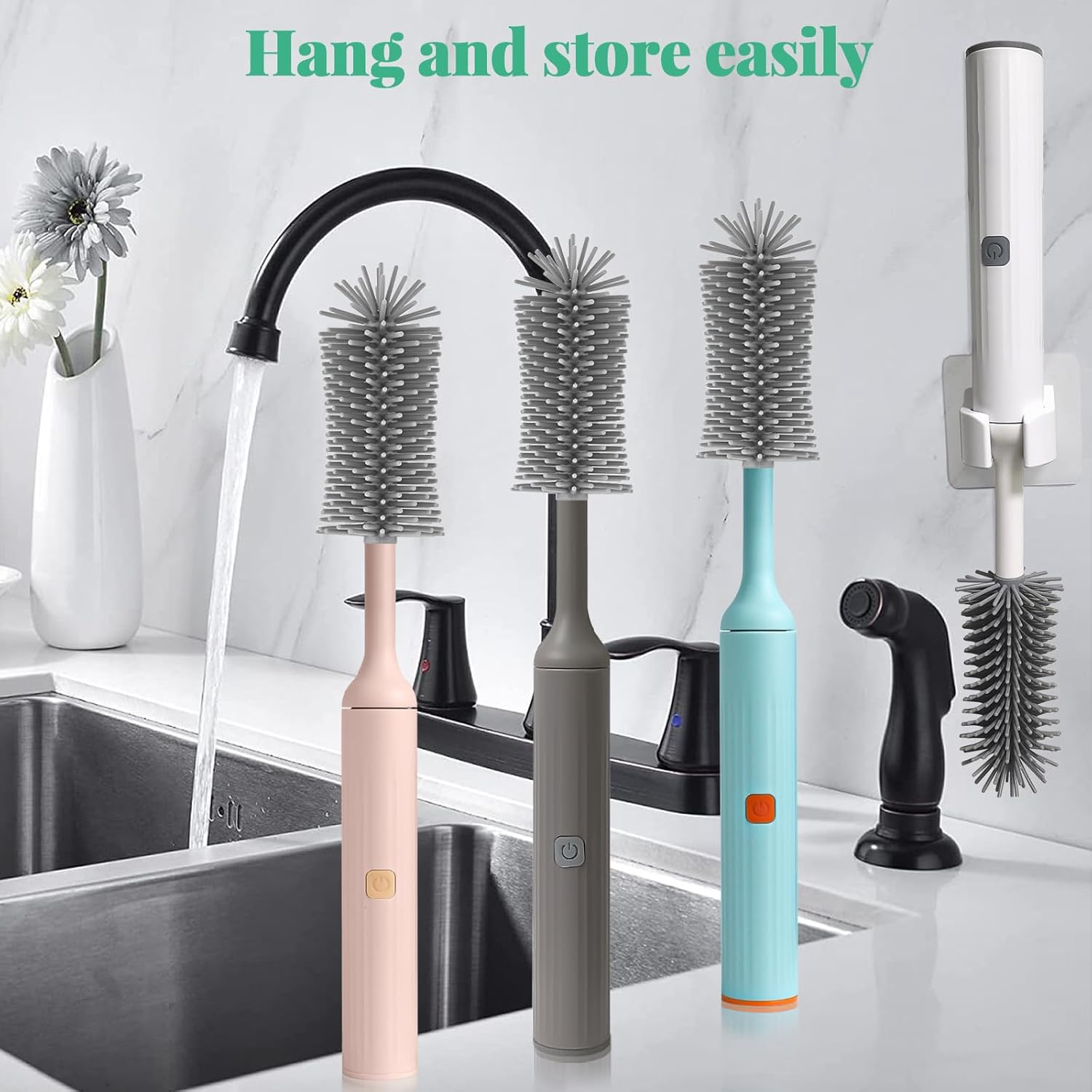 Sturdy Electric Bottle Brush Set for Kitchen Baby Use