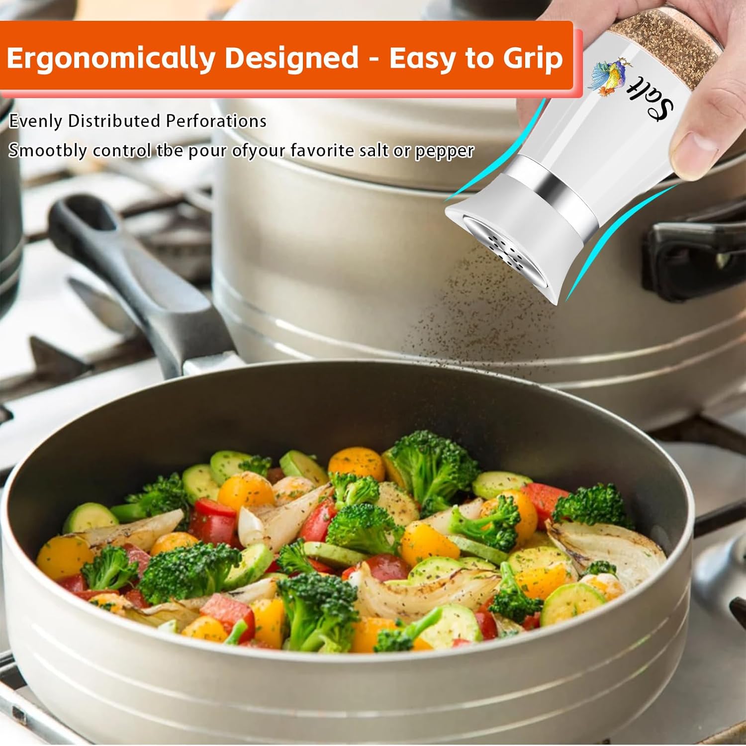 Refined Design Salt and Pepper Shaker Set for Chaos-Free Kitchen Living