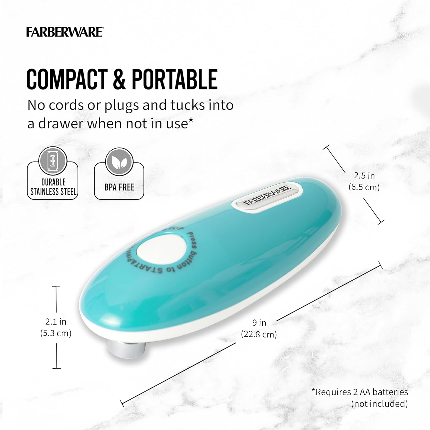 Compact Battery Operated Hands-Free Automatic Can Opener