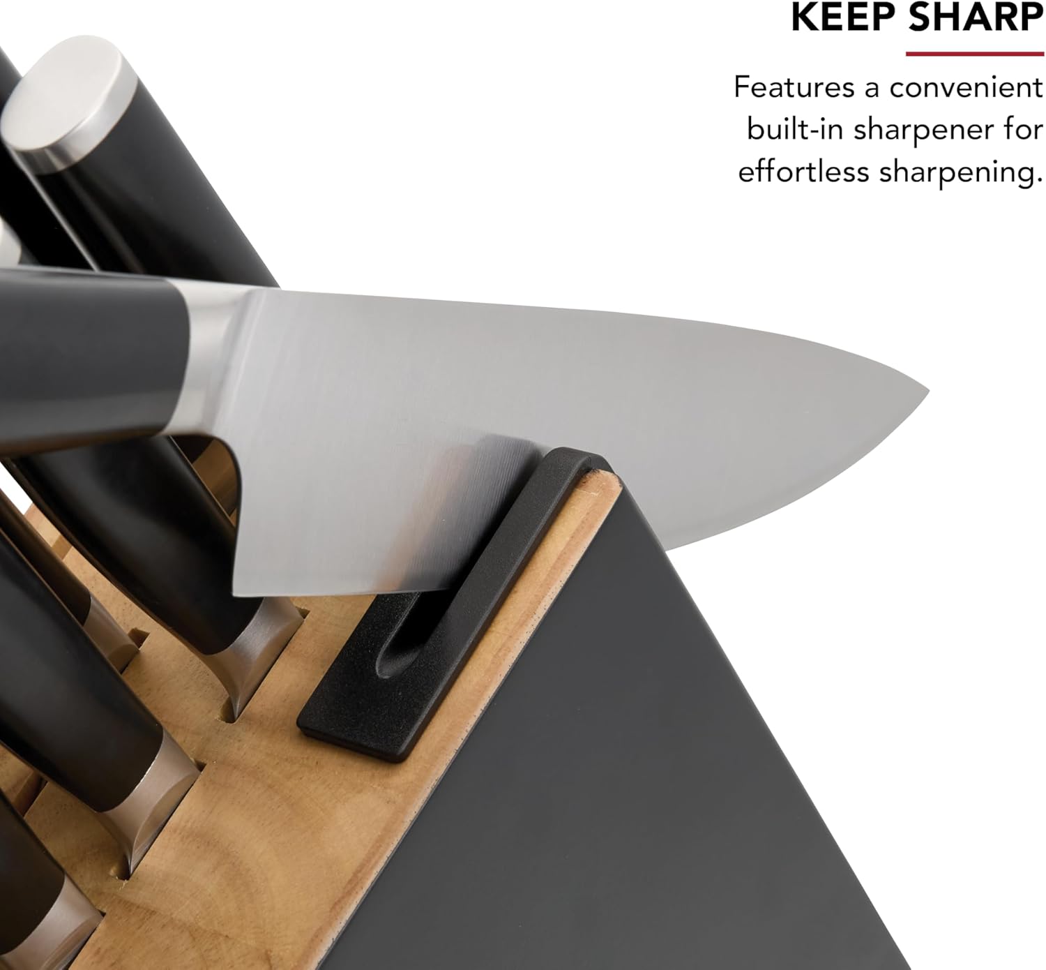14-Piece KitchenAID German-Style Knives with Built-In Sharpener