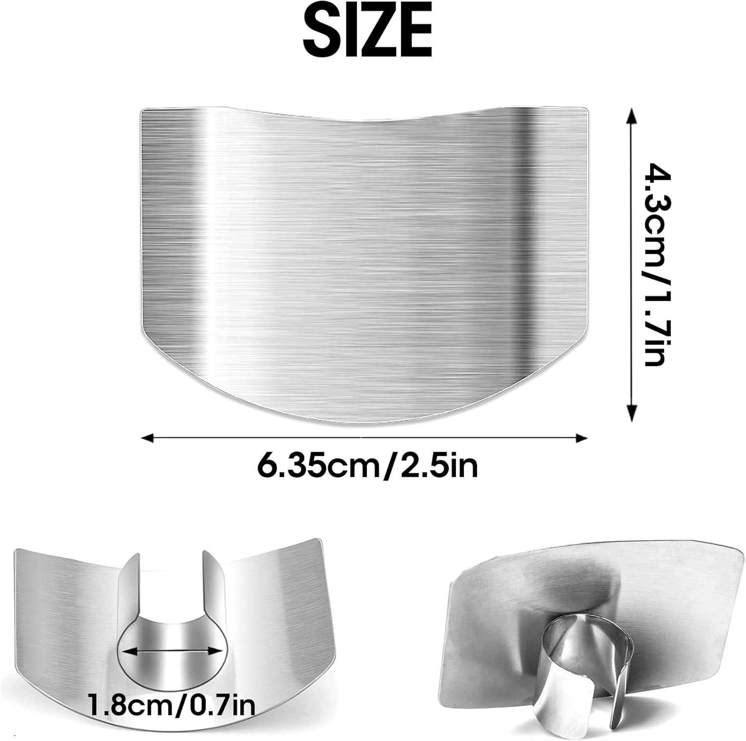 4-Piece Stainless Steel Finger Guards Cut Protect Kitchen Safety