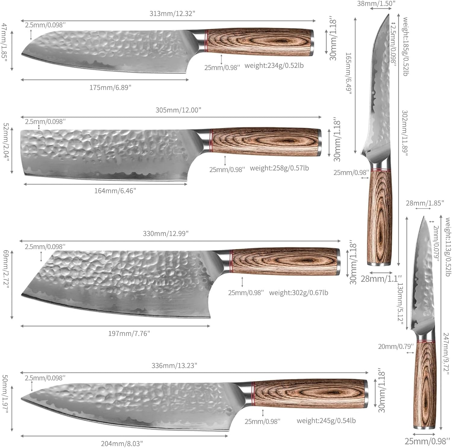 13-Piece Knives Set for Professional Use