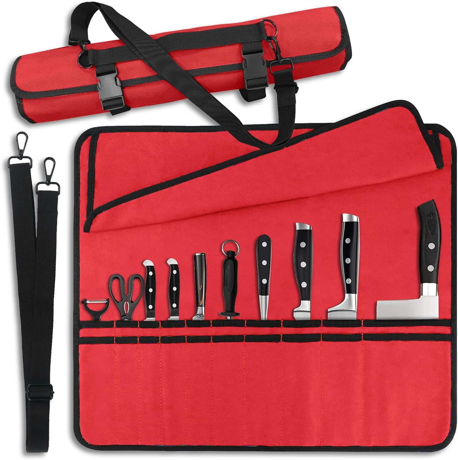 Red Chef Knife Bag for Camping