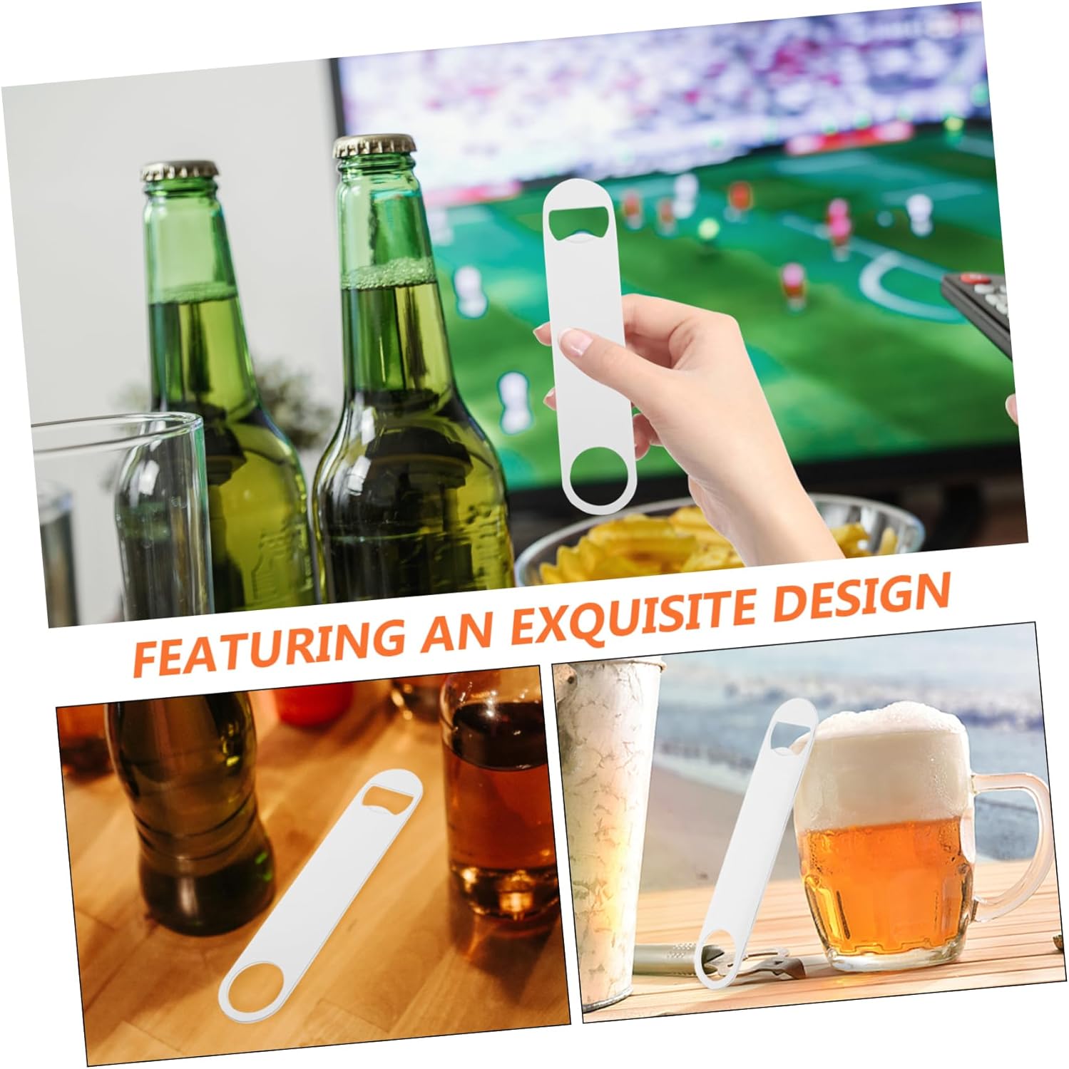Sturdy Stainless Steel Manual Bottle Opener for Beer Wine Soda