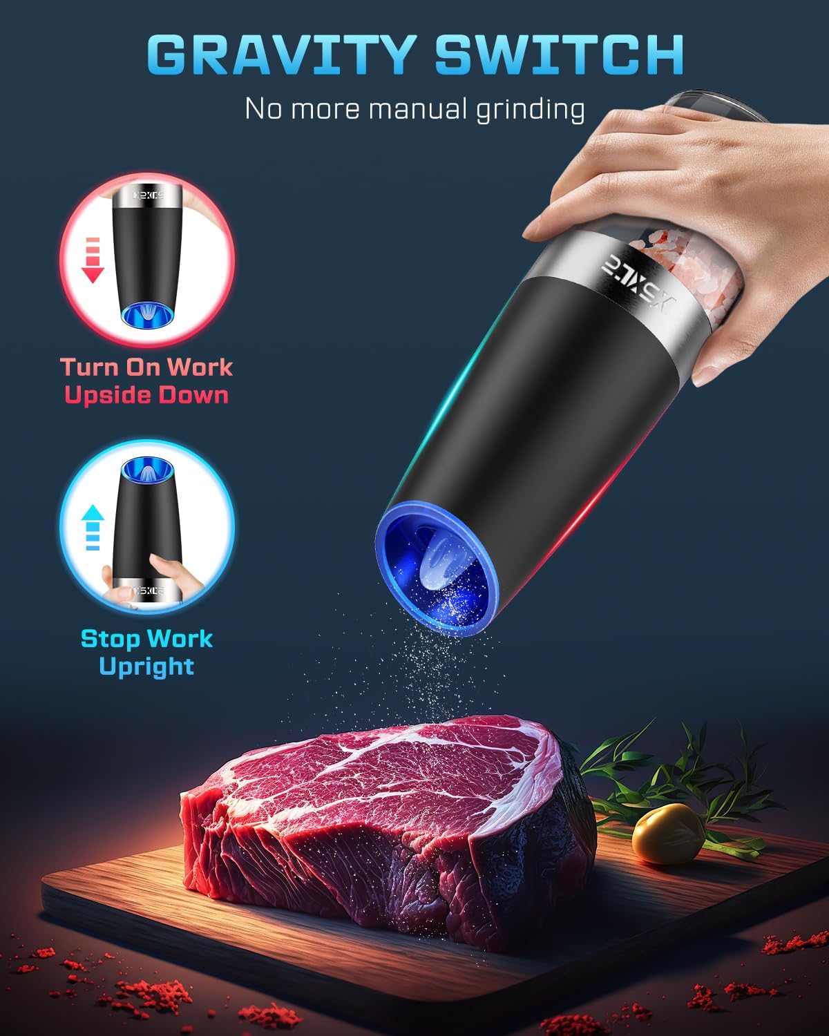 XinXu Gravity Automatic Electric Pepper and Salt Grinder