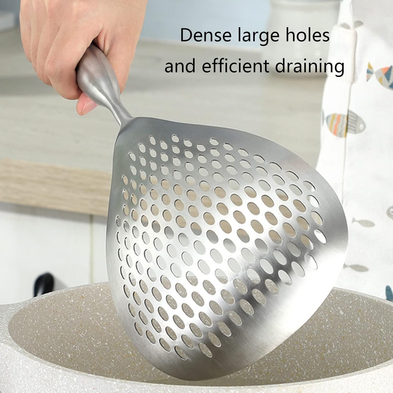Hurricane LEVER 304 Stainless Steel Cooking Skimmer with Hollow Handle