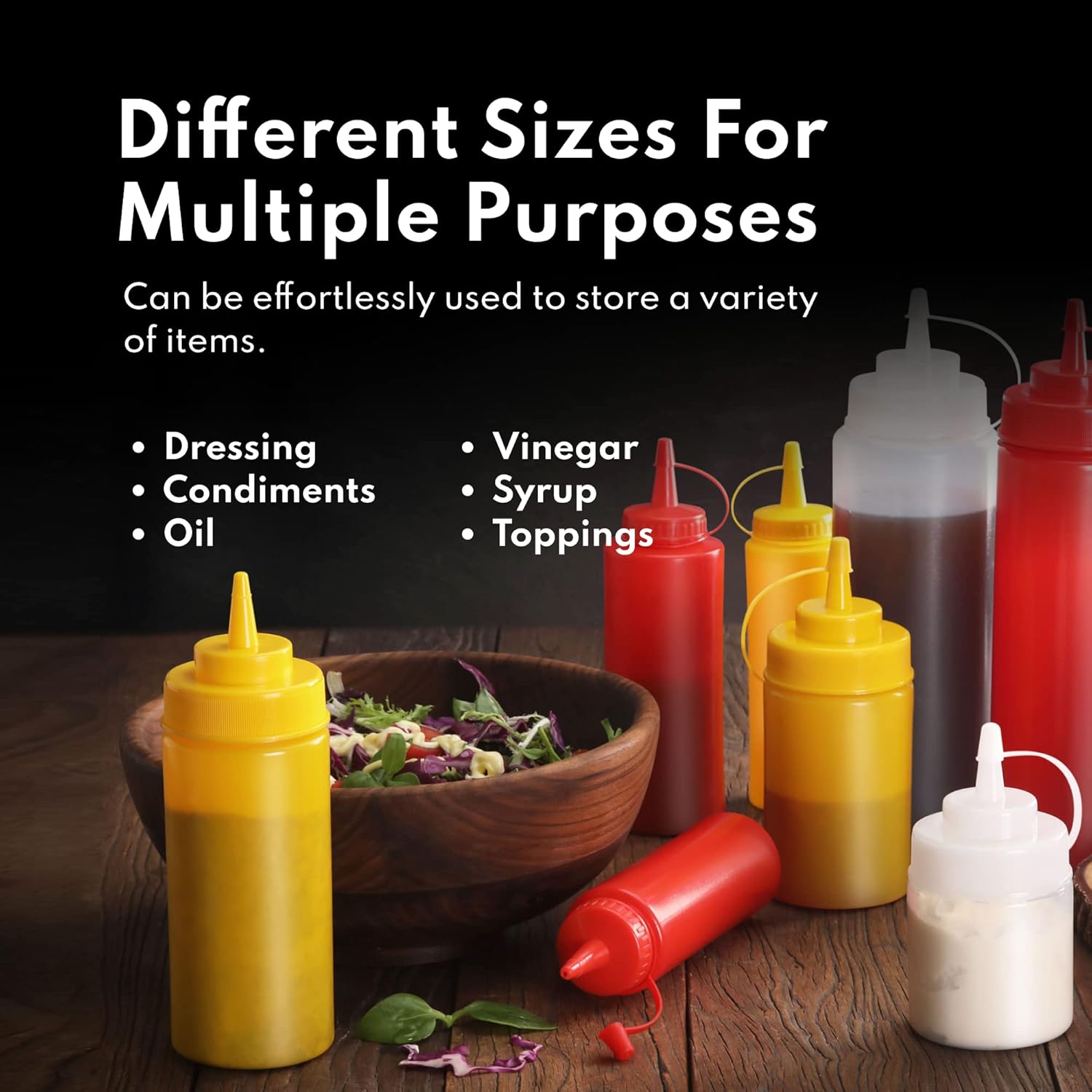 New Star Foodservice Squeeze Bottles 8 oz Pack of 6 - Durable Kitchenessential