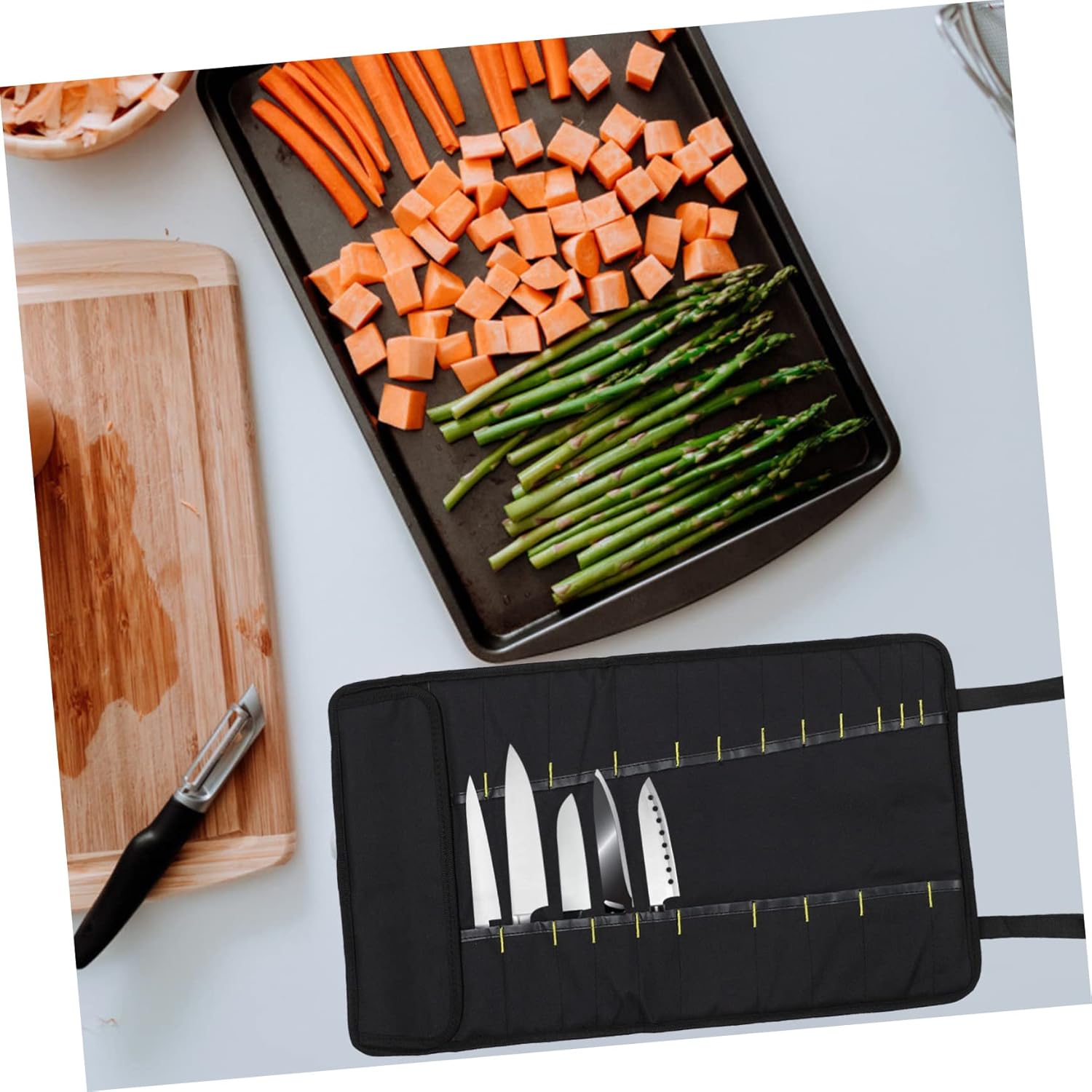 OKUMEYR Chef Bag Slot Portable Knife Holder Chef Knife Carrying Case