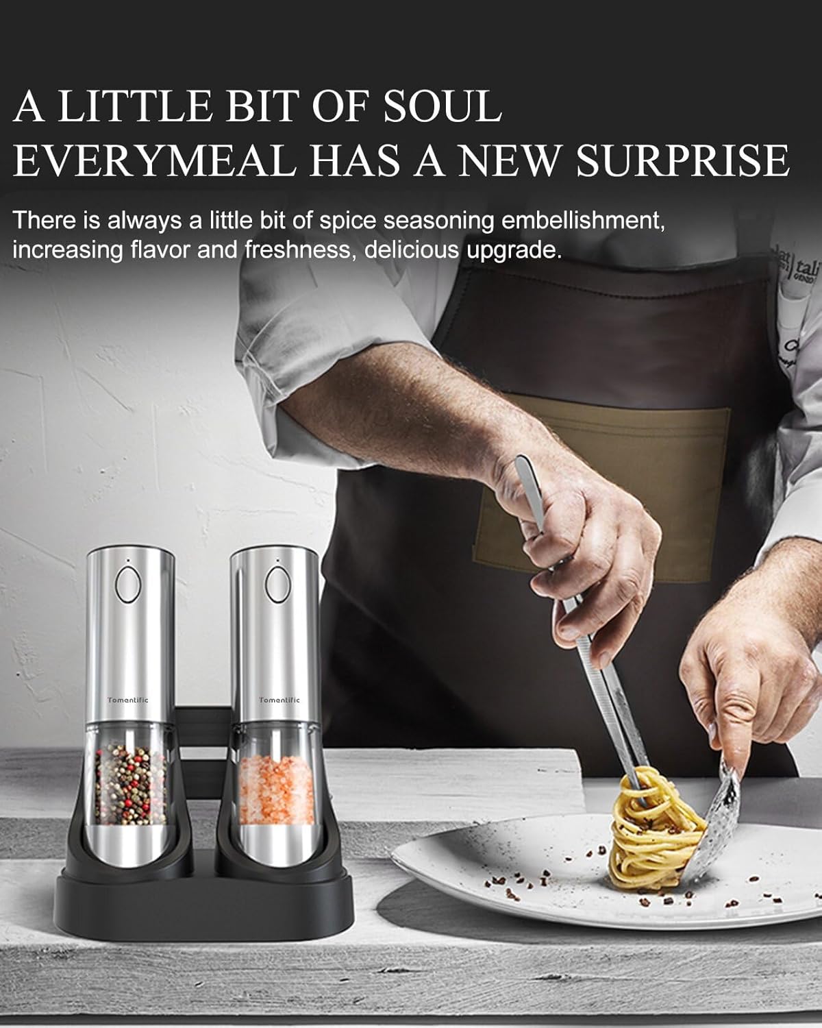 Electric Salt and Pepper Grinder Set