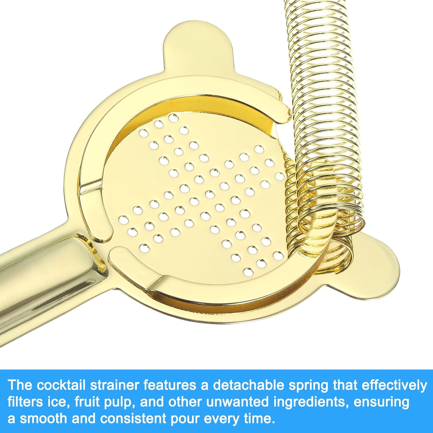 Stainless Steel Bar Strainer 160mm Gold