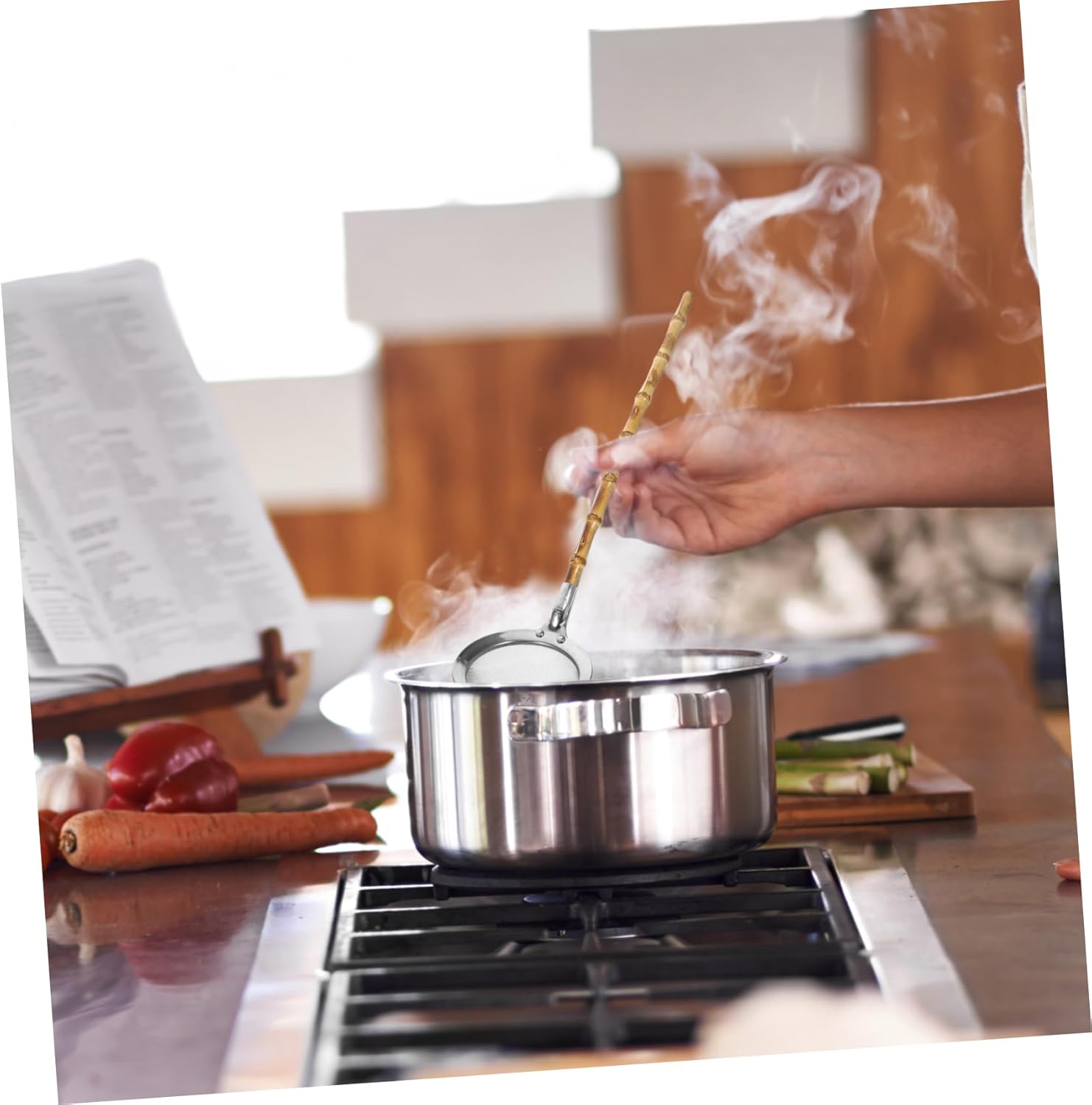 DECHOUS 304 Stainless Steel Kitchen Strainer with Japanese Style Handle