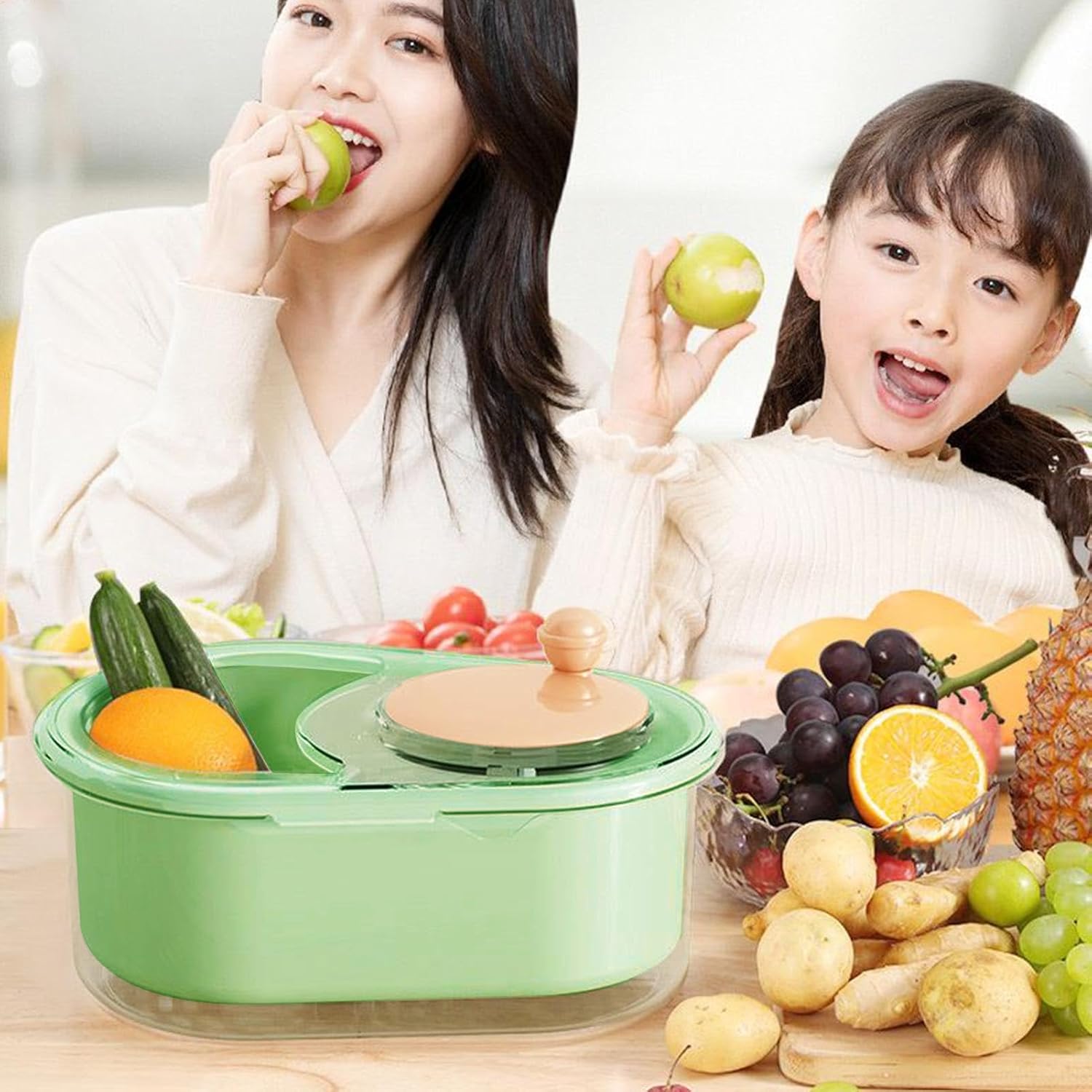 Fast Portable Fruit Washer with Strainer