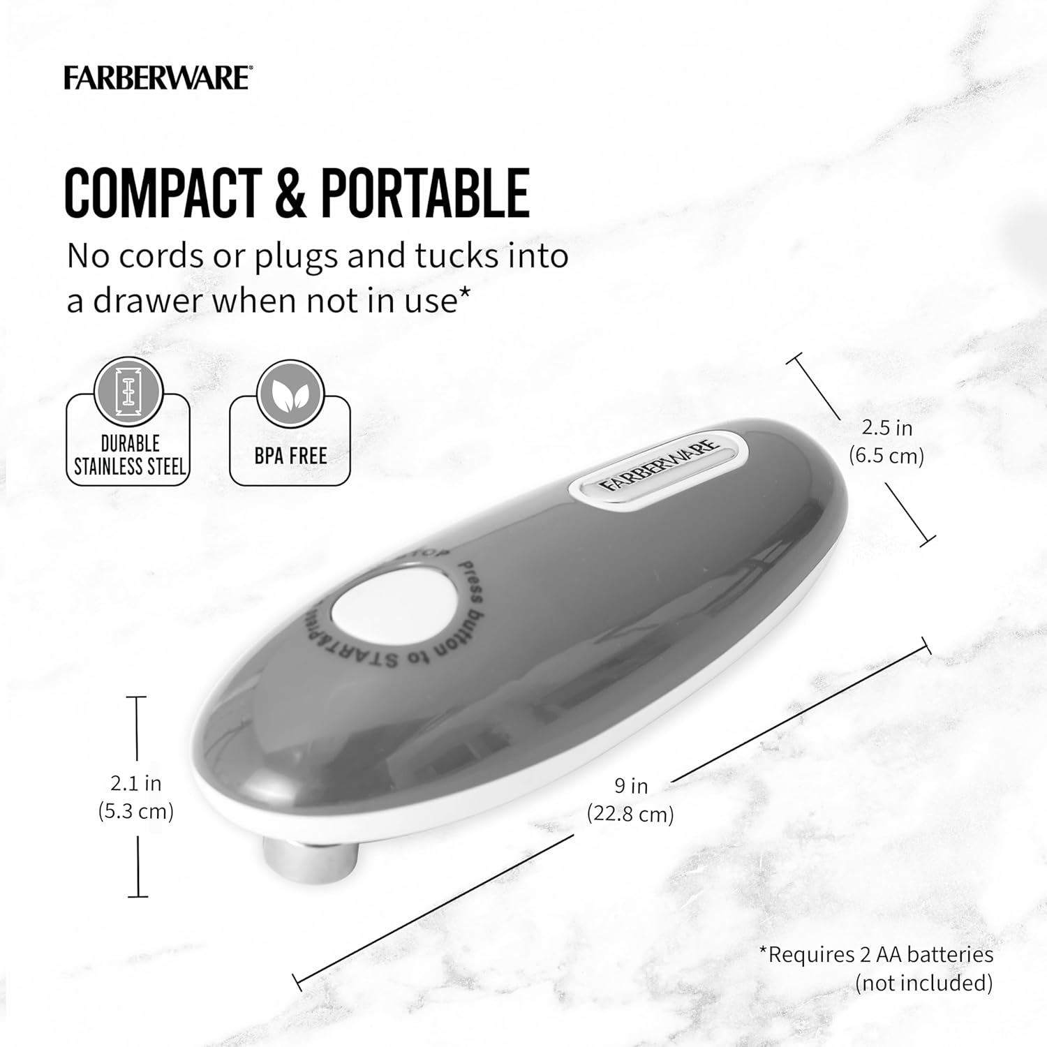 Farberware Compact Battery Operated Hands-Free Can Opener