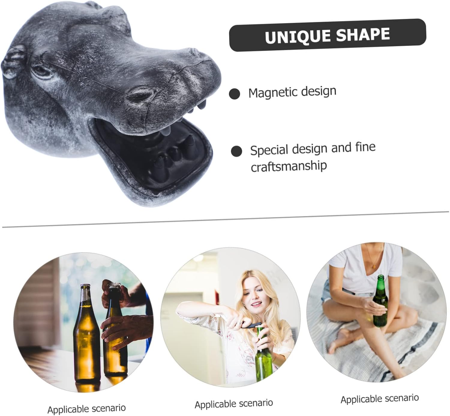 Personalized Hippo Head Bottle Opener